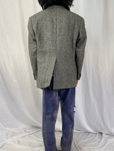 画像4: 80〜90's Harris Tweed CANADA製 ヘリンボーン織 ツイードテーラードジャケット (4)