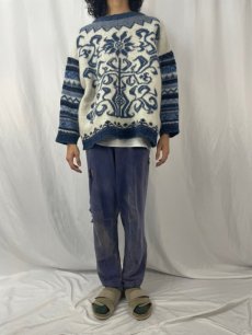 画像5: ICELAND製 総柄 ウールニットセーター XL (5)