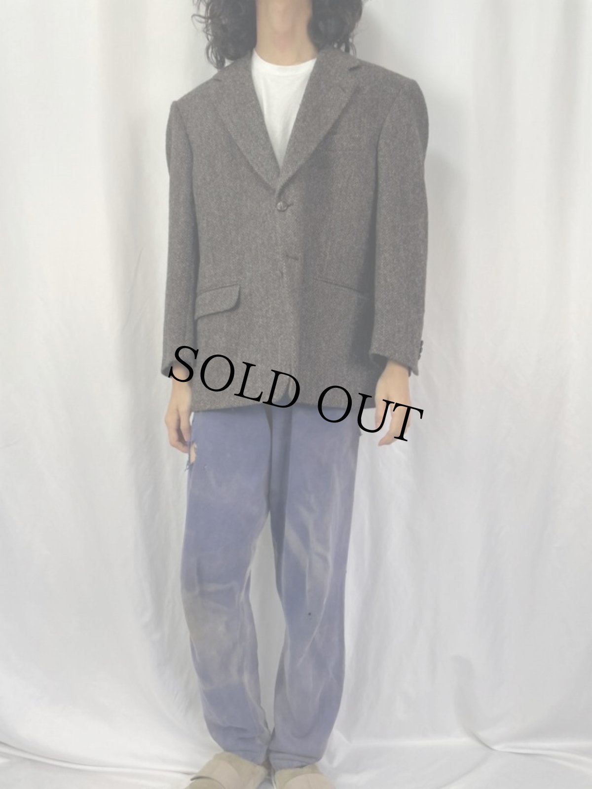 画像2: 90's Harris Tweed CANADA製 ツイードテーラードジャケット (2)
