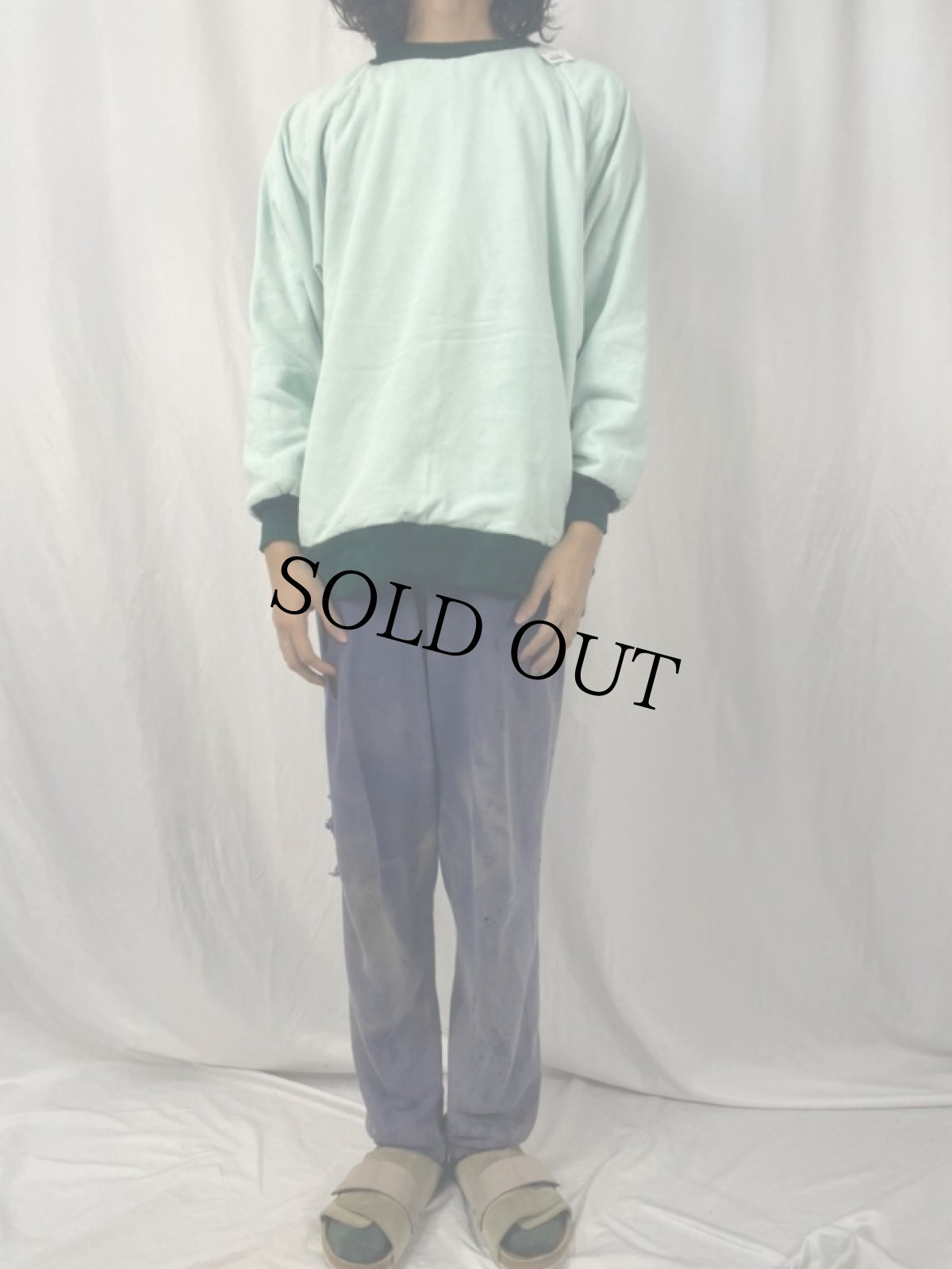 画像2: 80〜90's 2トーンカラー ダブルフェイス ラグランスウェット (2)