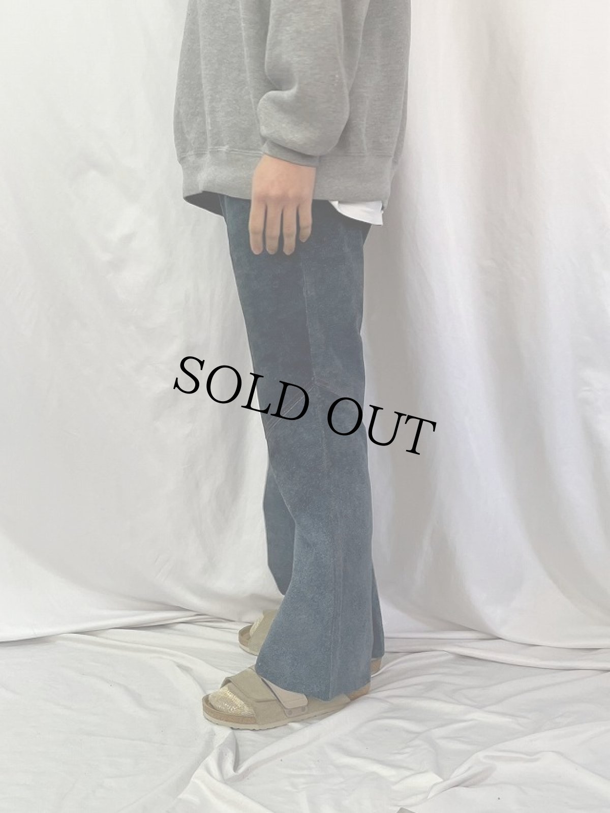 画像6: 70's AMF Harley-Davidson スウェードフレアパンツ W33 (6)