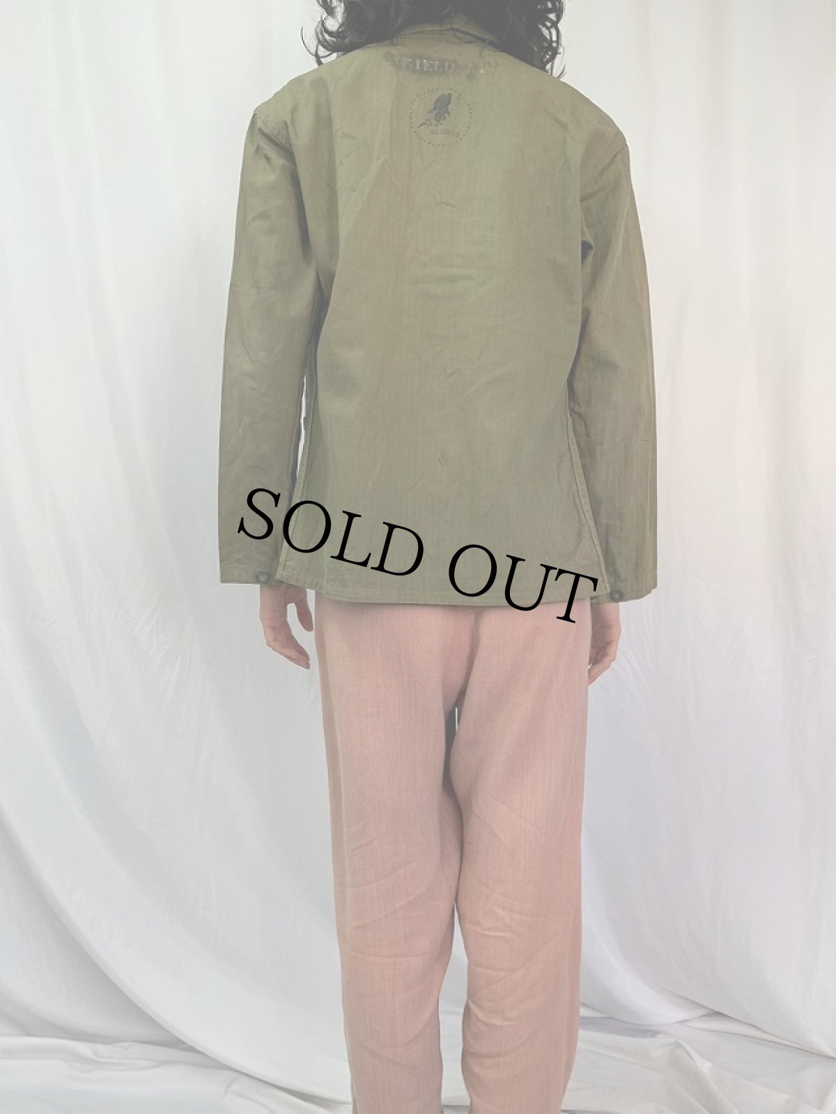 画像4: 40's U.S.NAVY N-3 "SEABEES" ステンシル入り HBTジャケット SIZE34 (4)