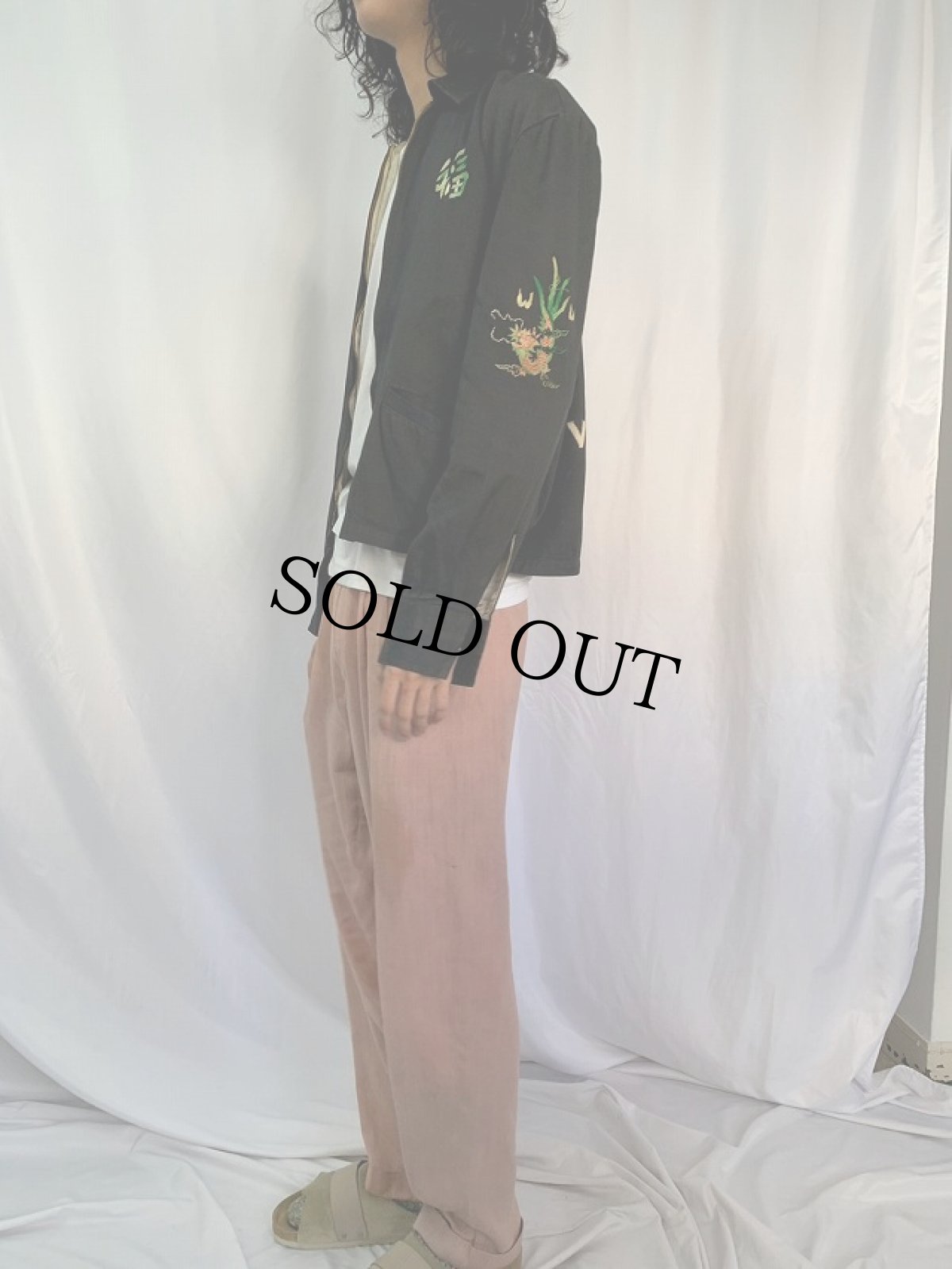 画像4: 60's "CHU LAI 1965" 虎×龍刺繍 ベトジャン BLACK (4)