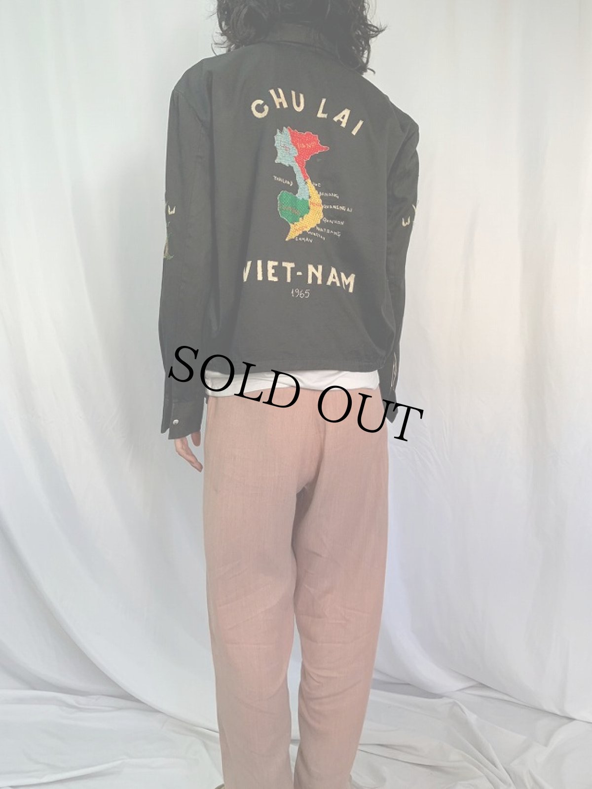 画像5: 60's "CHU LAI 1965" 虎×龍刺繍 ベトジャン BLACK (5)