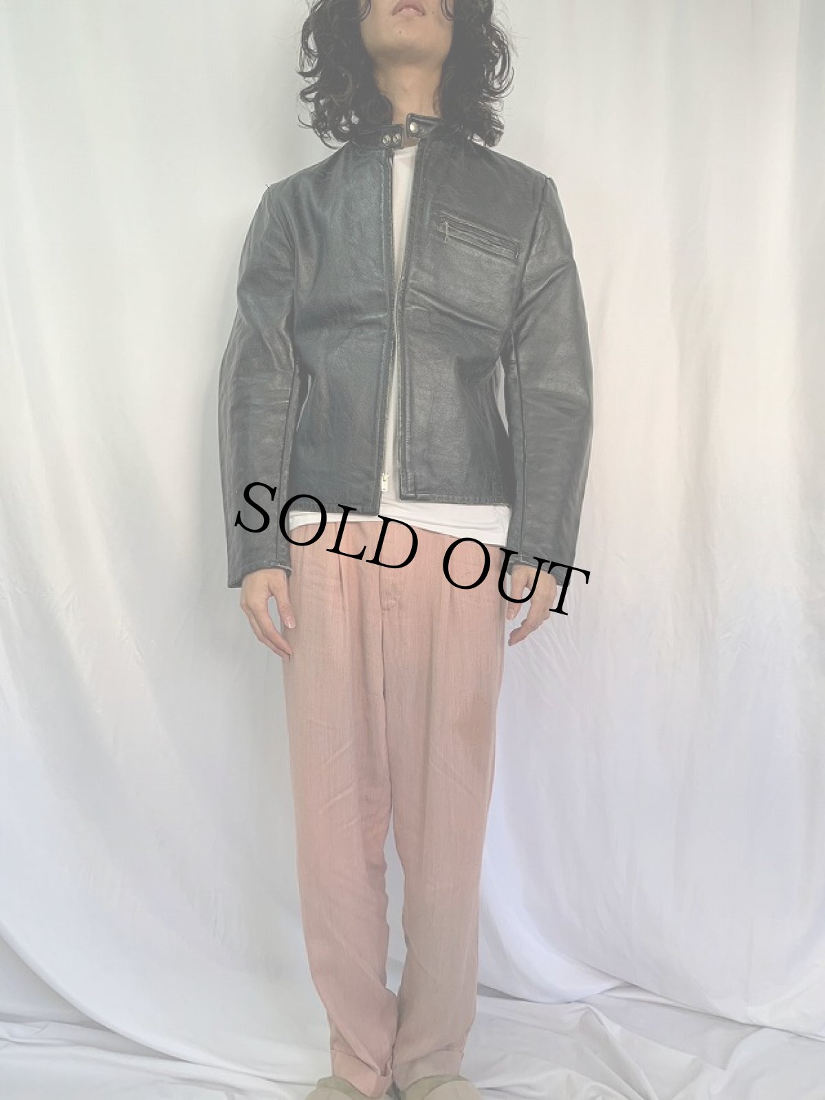 画像2: 60-70's AMF Harley-Davidson シングルライダースジャケット BLACK SIZE 42 (2)