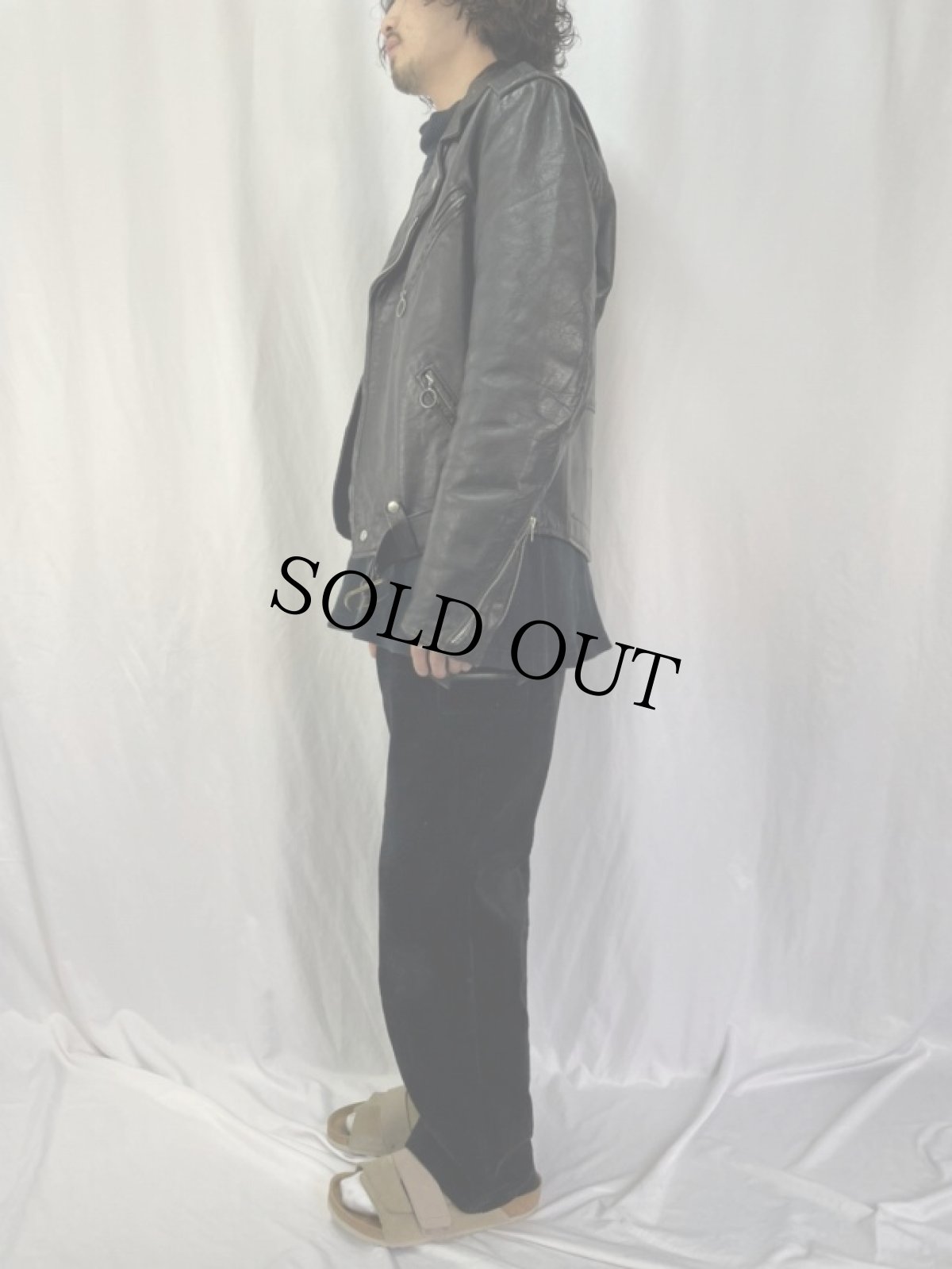 画像3: 60's Brooks Leather Sportswear ダブルライダースジャケット (3)