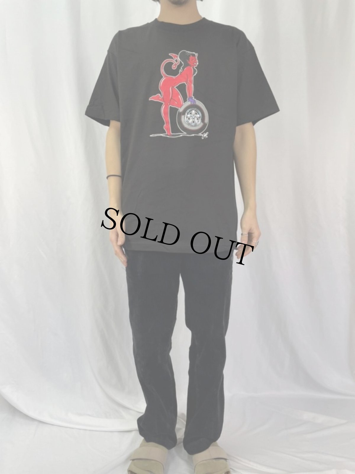 画像2: 90's〜 COOP USA製 "レッドデビル" プリントTシャツ BLACK L (2)