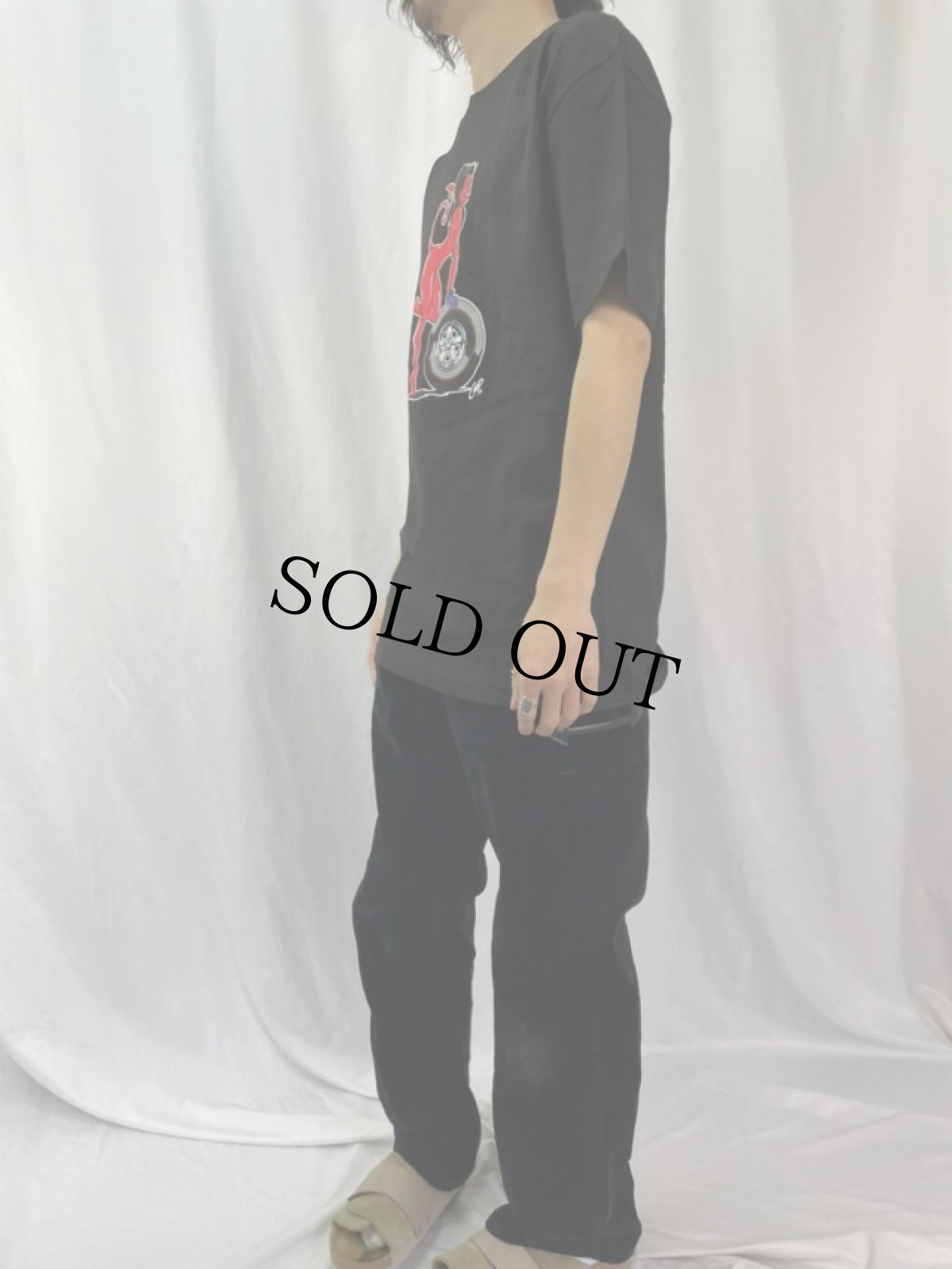 画像3: 90's〜 COOP USA製 "レッドデビル" プリントTシャツ BLACK L (3)