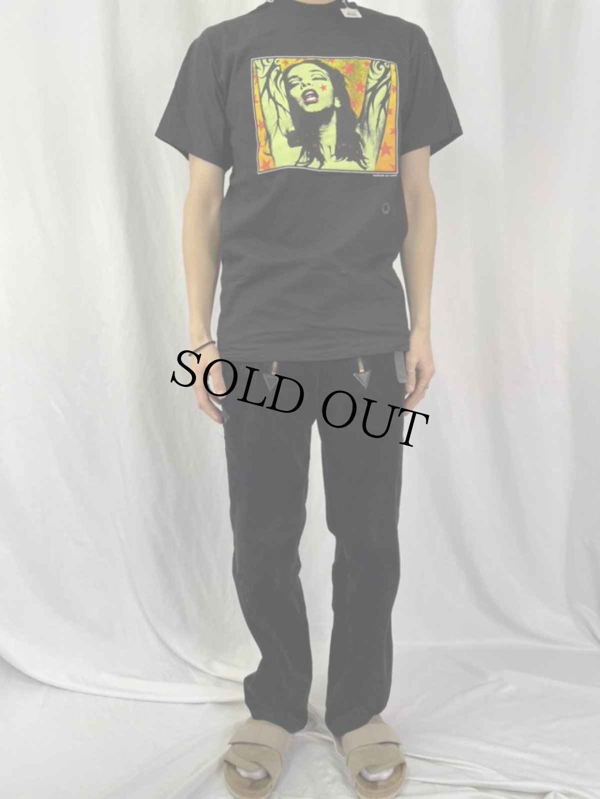 画像2: 90's KOZIK アートプリントTシャツ BLACK M DEADSTOCK (2)