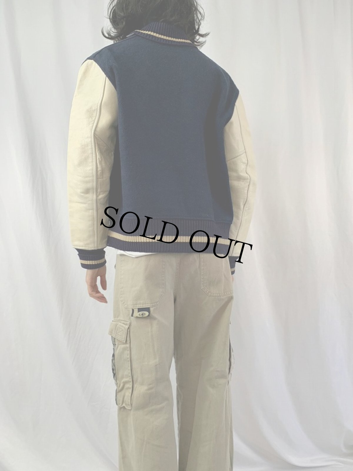 画像4: 60's Whiting "STATE" ウール×レザースタジャン 42 (4)