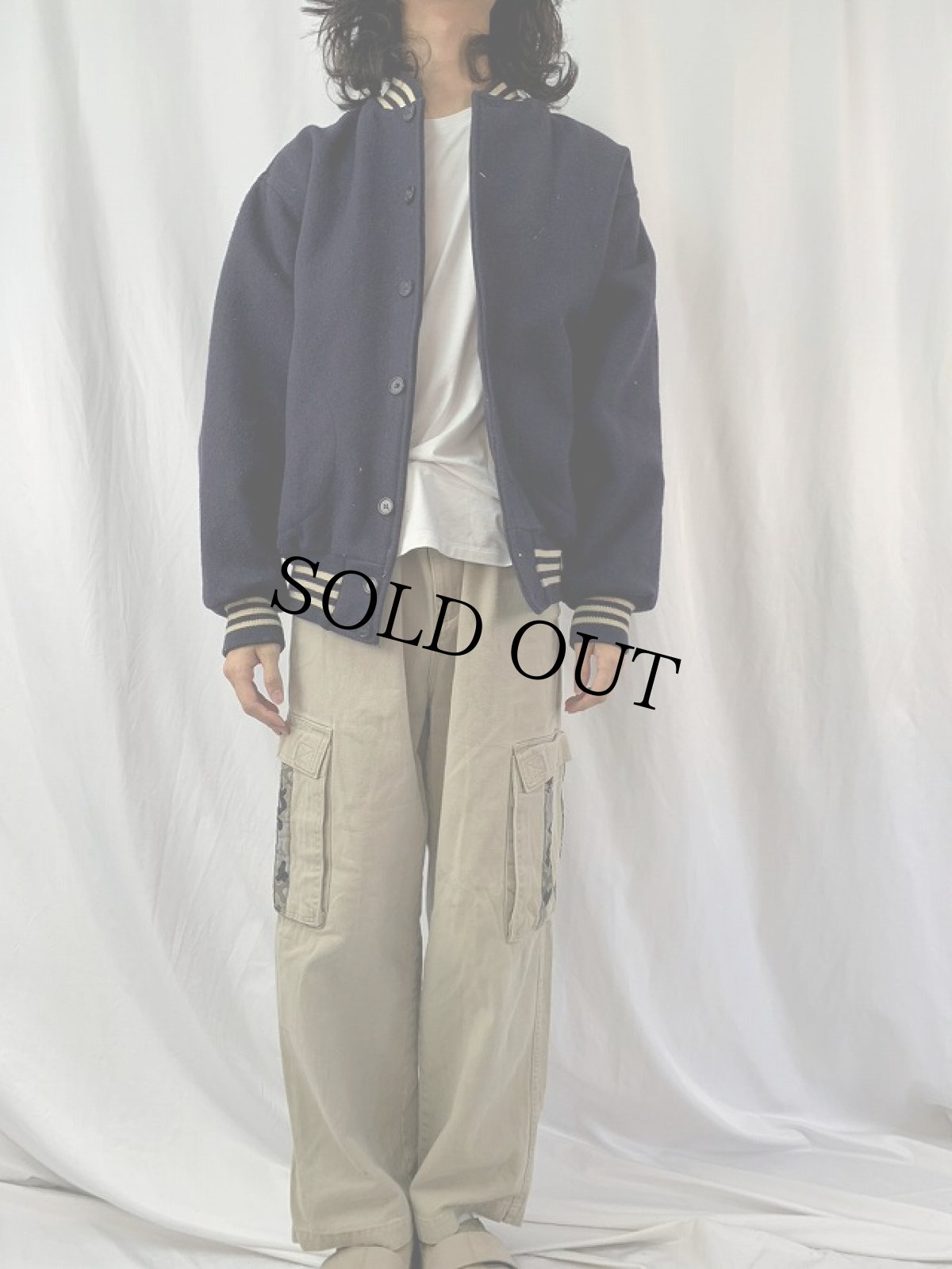 画像2: 〜80's EBBETS FIELD USA製 "WORLDWIDE PANTS" ウールスタジャン XL (2)