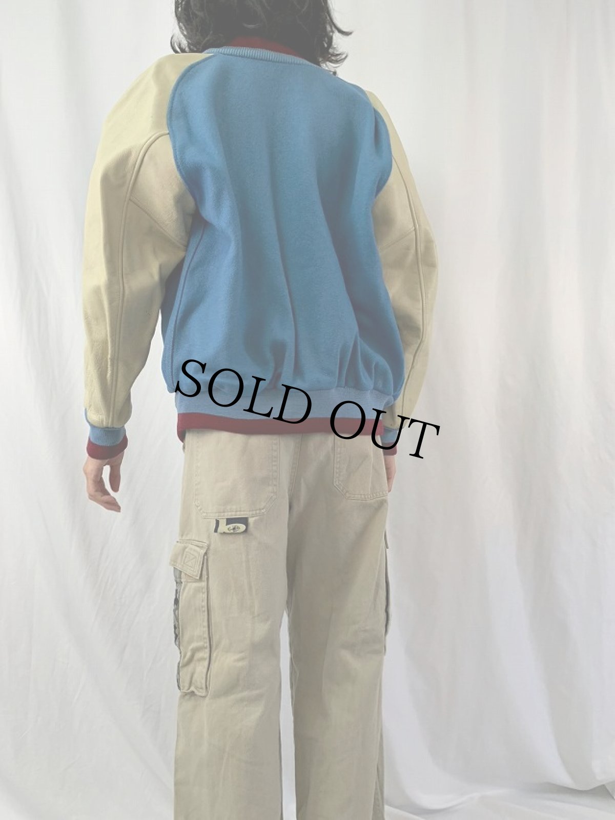 画像4: 70's レザー×メルトンウールスタジャン (4)