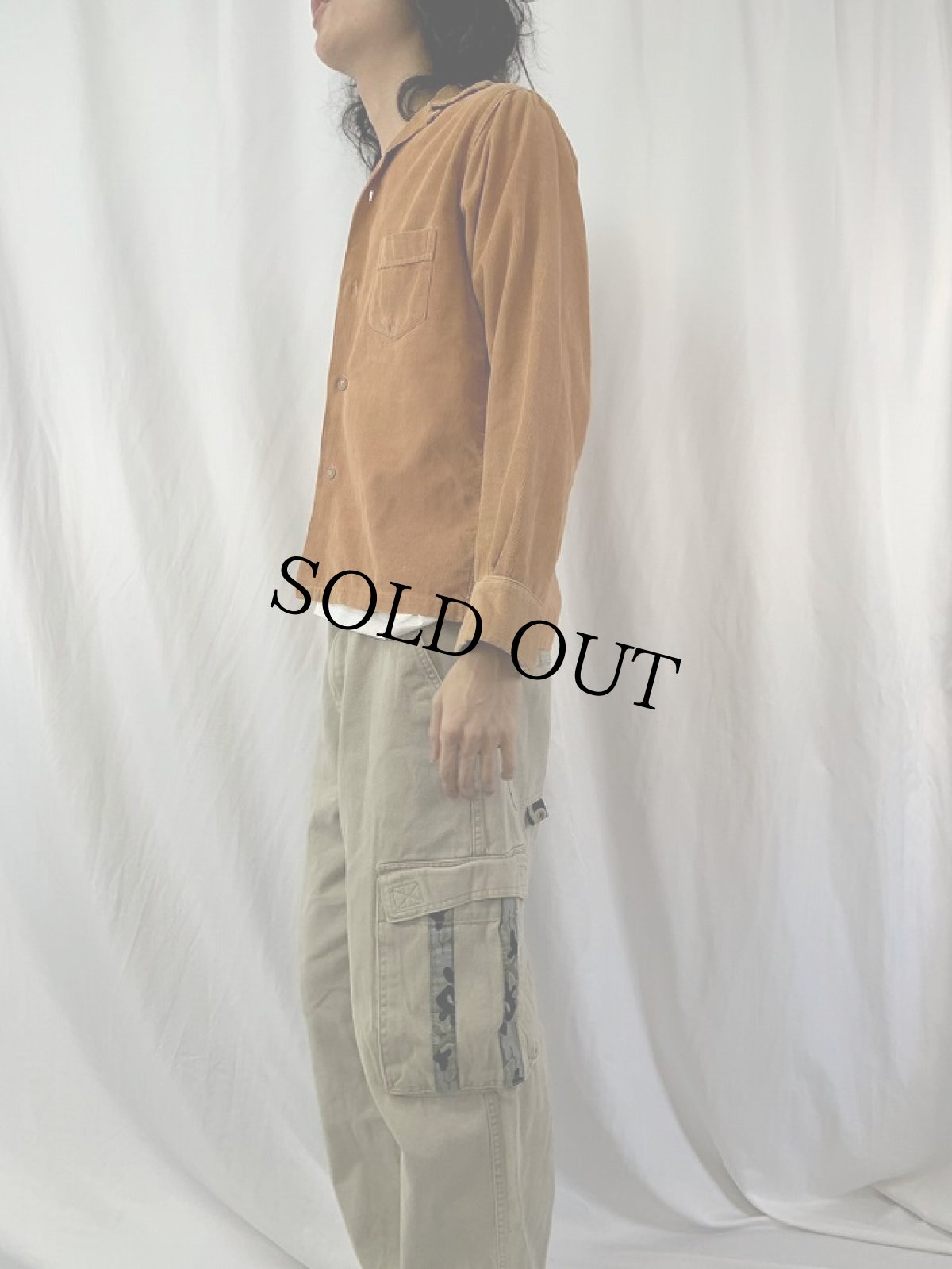 画像3: 60's CHECKERS コーデュロイオープンカラーシャツ SIZE18 (3)