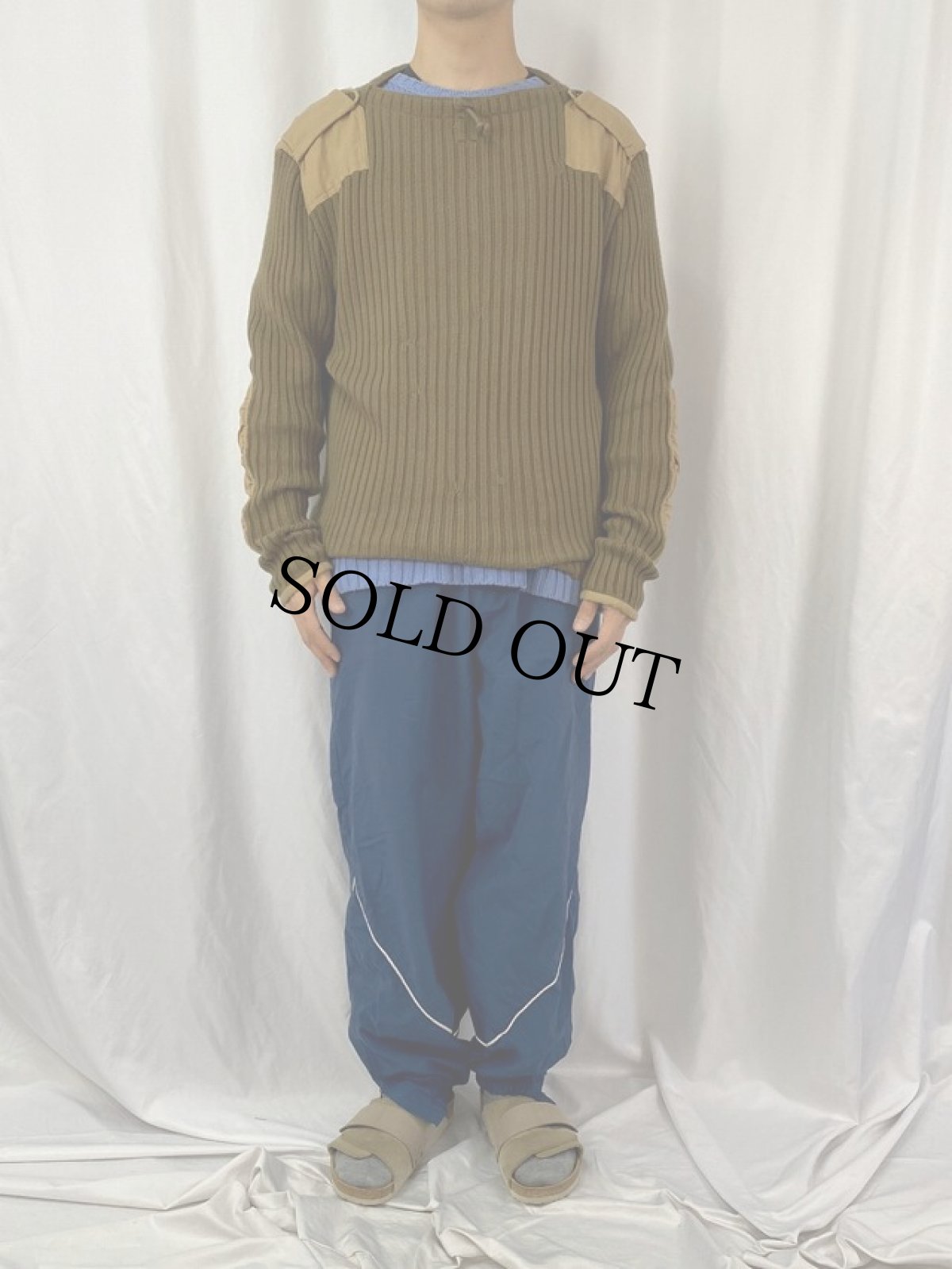 画像2: POLO Ralph Lauren "BRITISH ARMY TYPE" コットンニット コマンドセータ L (2)