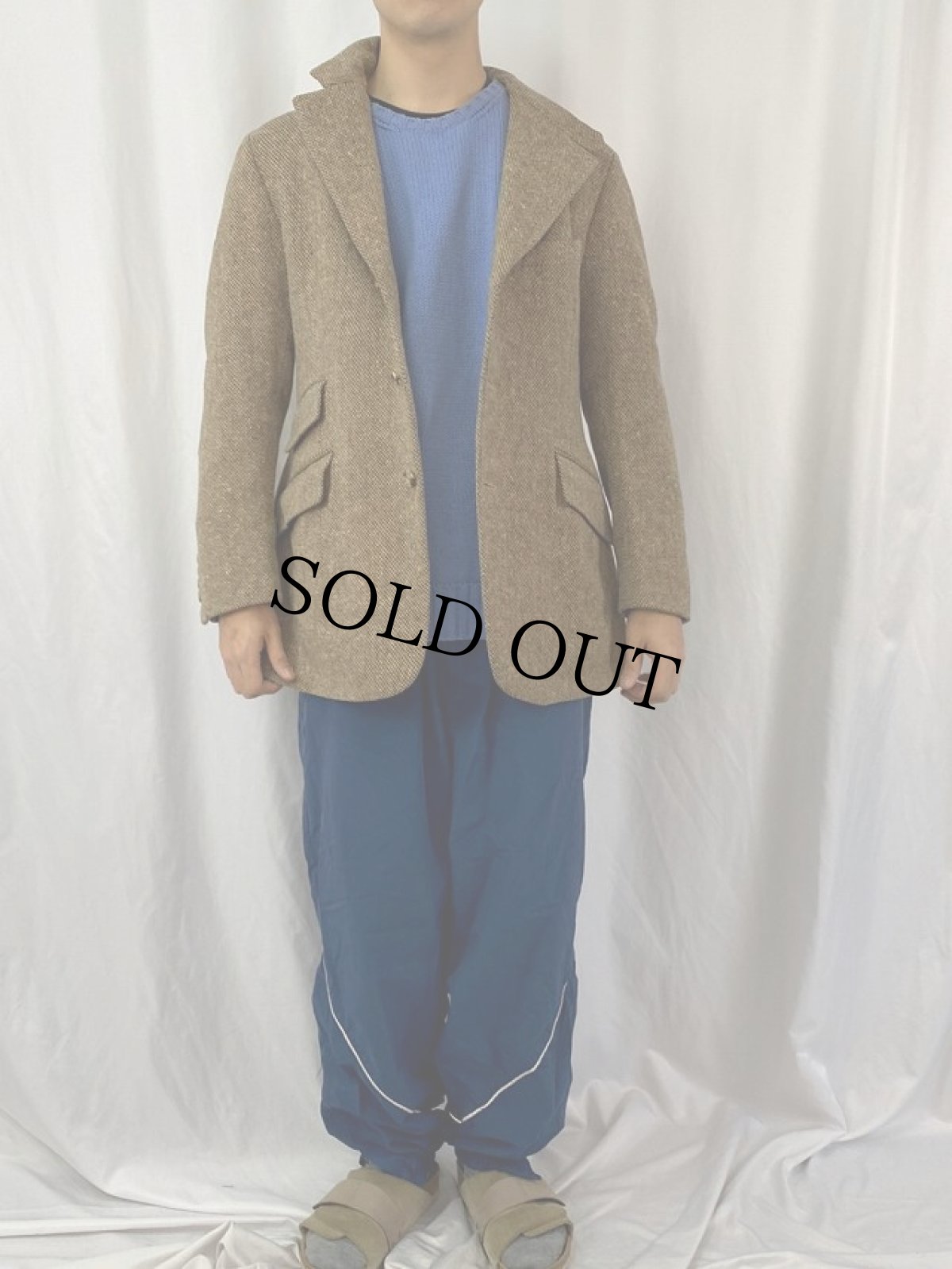 画像2: 70's POLO Ralph Lauren Neiman-Marcus別注 大文字タグ ツイードテーラードジャケット SIZE40R (2)