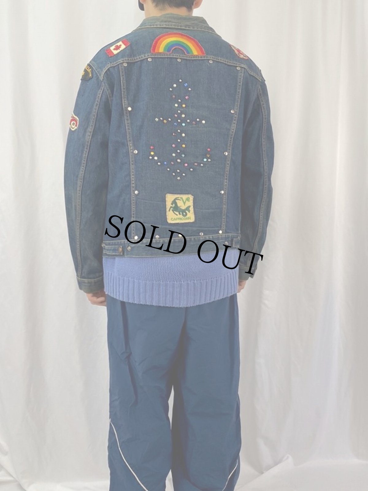画像4: 70's ワッペンカスタム デニムジャケット M (4)