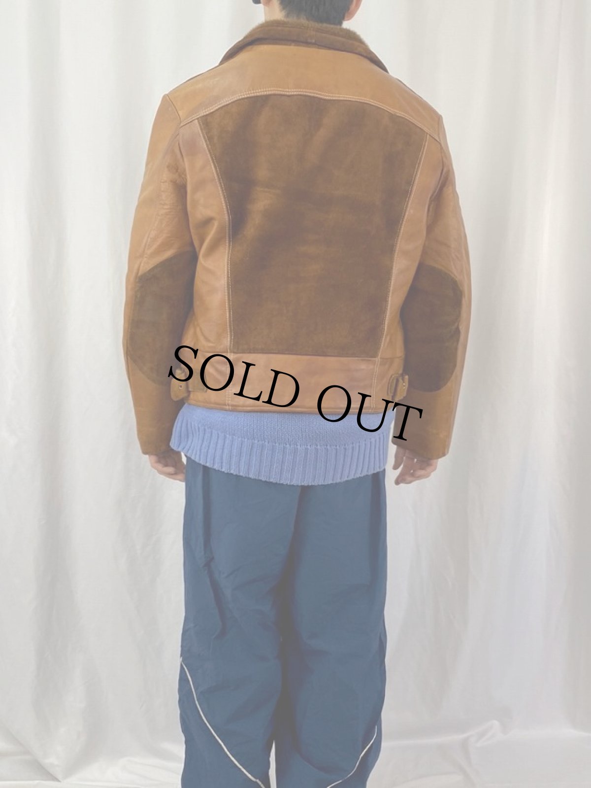 画像4: 70's PIONEER WEAR 裏ボア コンビレザージャケット SIZE40 (4)