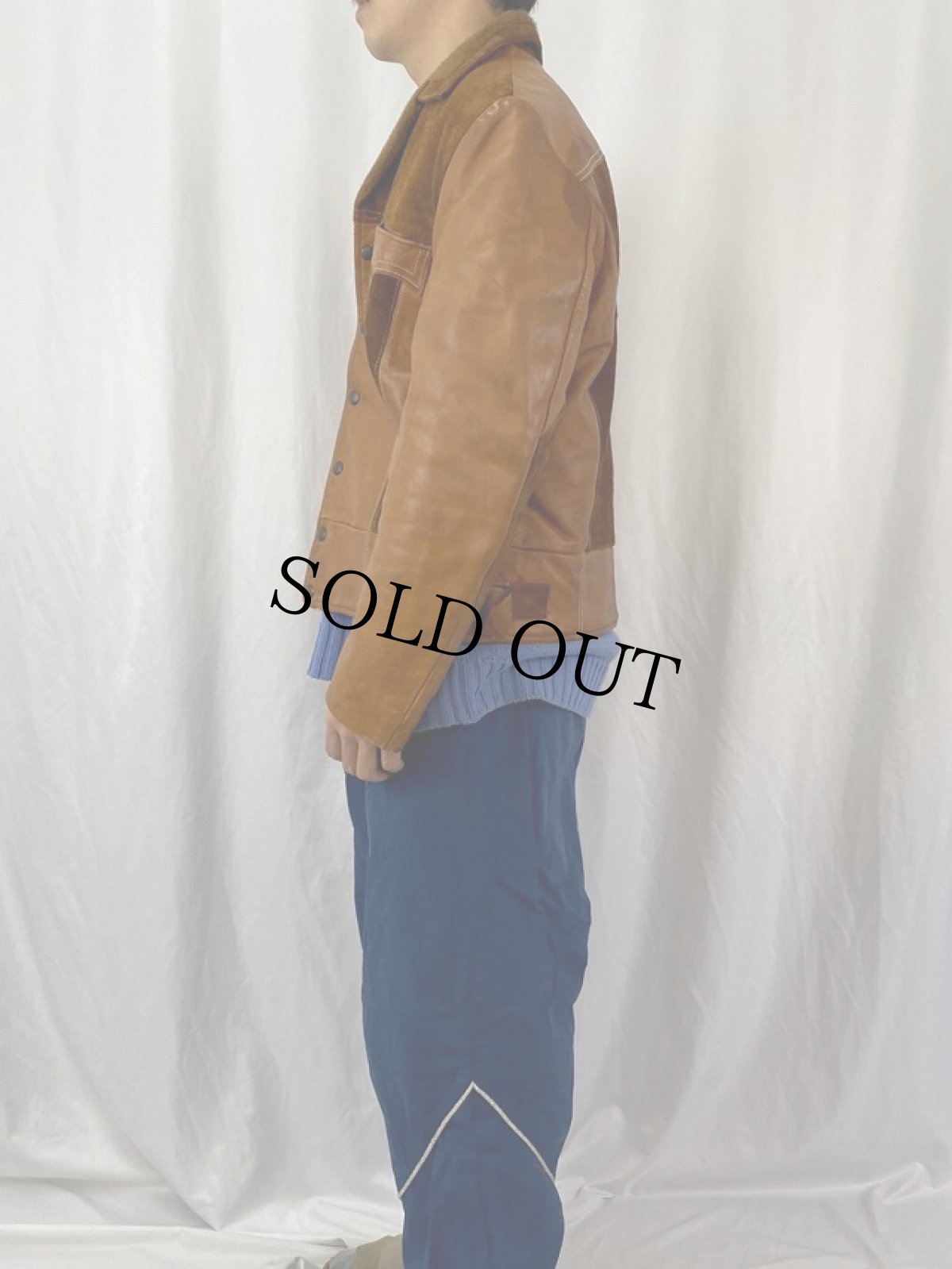 画像3: 70's PIONEER WEAR 裏ボア コンビレザージャケット SIZE40 (3)