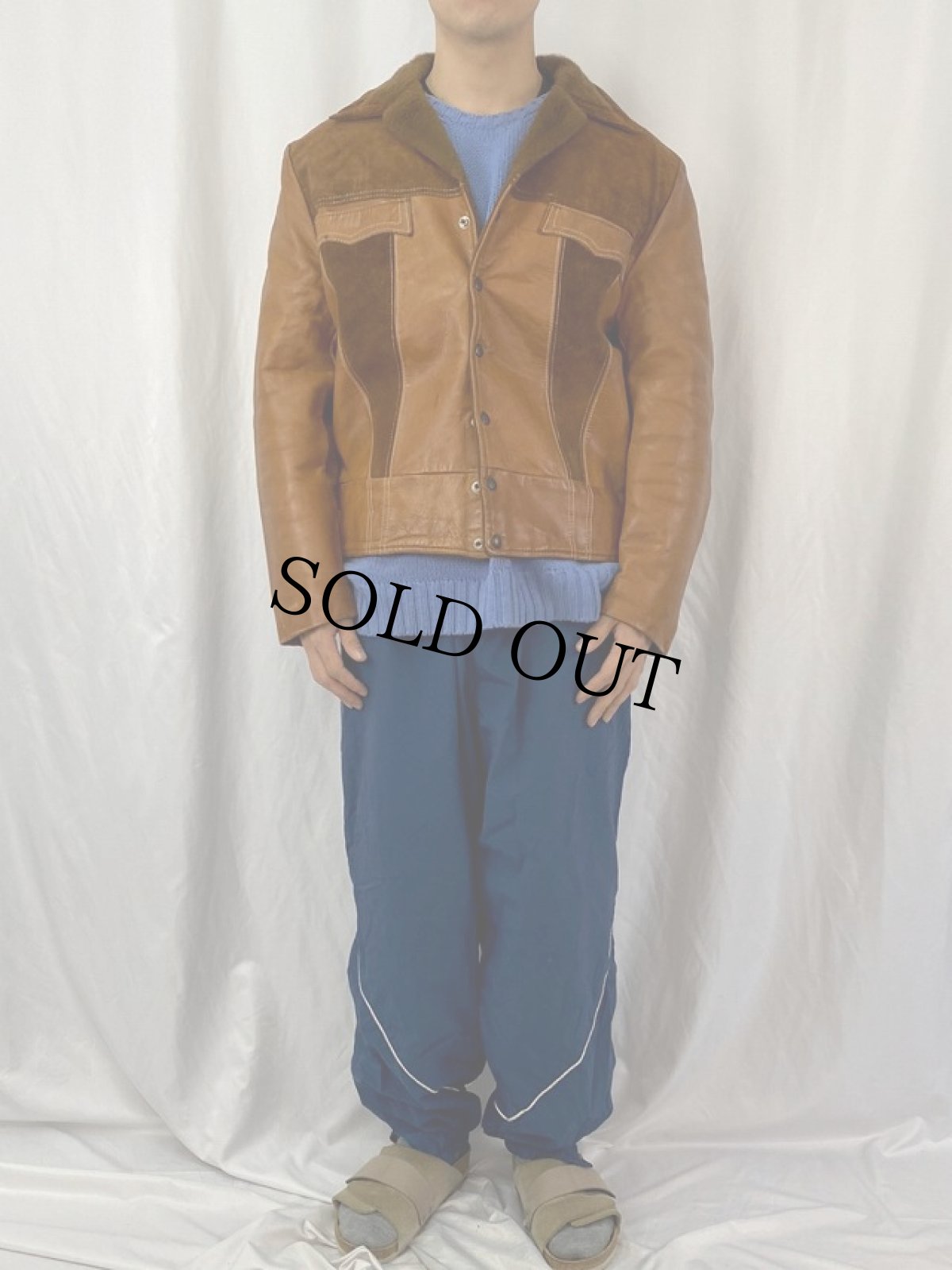 画像2: 70's PIONEER WEAR 裏ボア コンビレザージャケット SIZE40 (2)