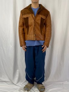 画像2: 70's PIONEER WEAR 裏ボア コンビレザージャケット SIZE40 (2)