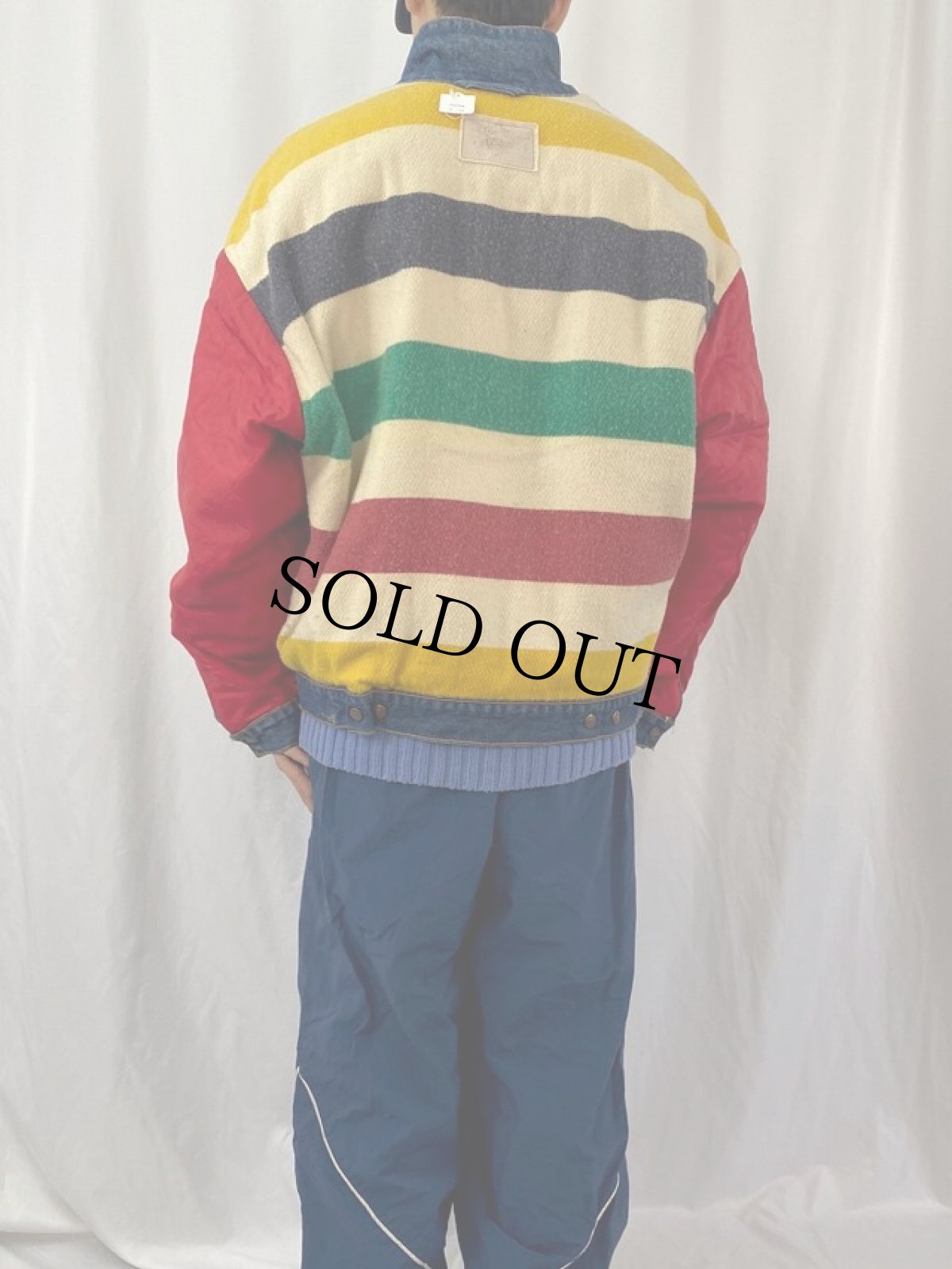 画像5: 90's Levi's×Hudson's Bay 70617-0291 USA製 ブランケットライナー リバーシブルデニムジャケット XL (5)