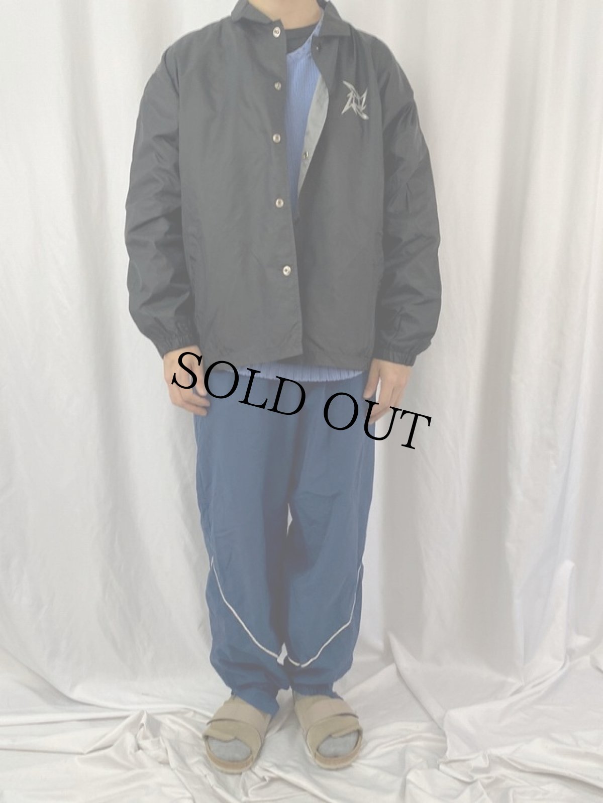 画像2: 90's METALLICA ロゴプリント コーチジャケット L (2)