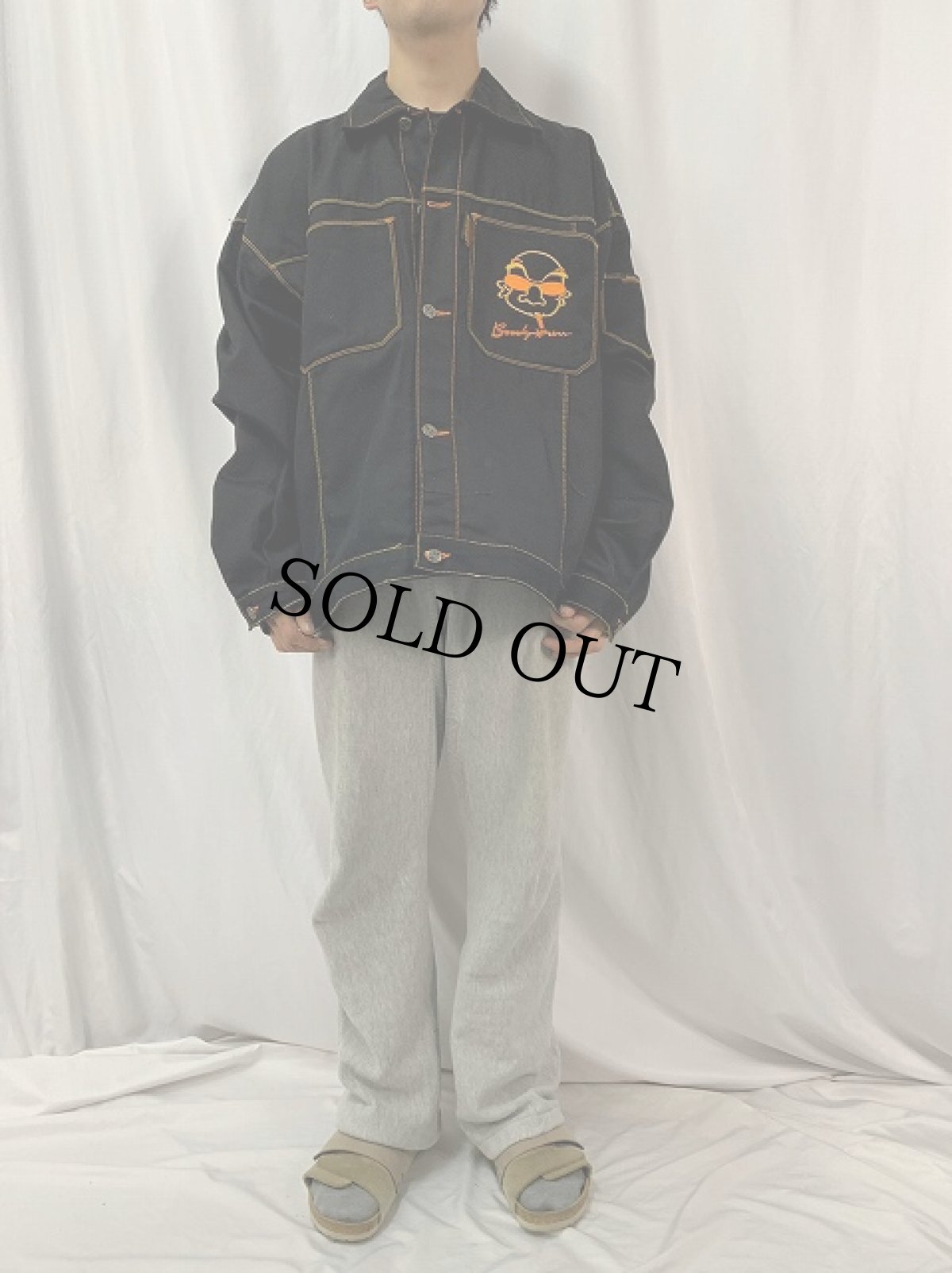 画像2: 2000's BROOKLYN XPRESS キャラクター刺繍 コットンツイルジャケット XXL (2)