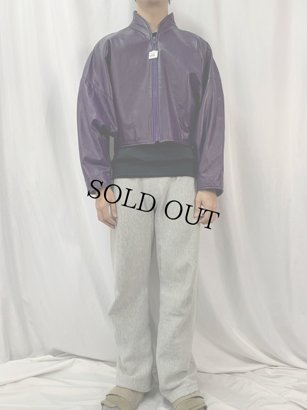 画像2: ANNE KLEIN ショート丈 レザージャケット (2)