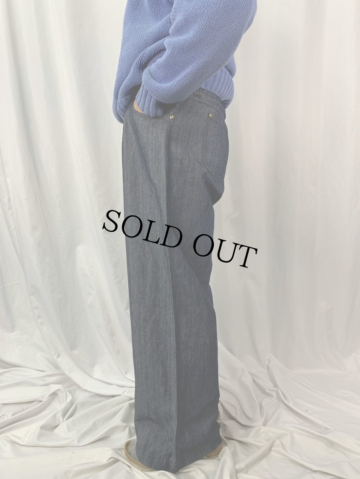 画像3: GIORGIO ARMANI ITALY製 1タック コットンリネン デニムパンツ W33 (3)