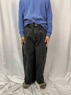 画像2: POLO JEANS CO. RALPH LAUREN ブラックデニムバギーパンツ W35 (2)