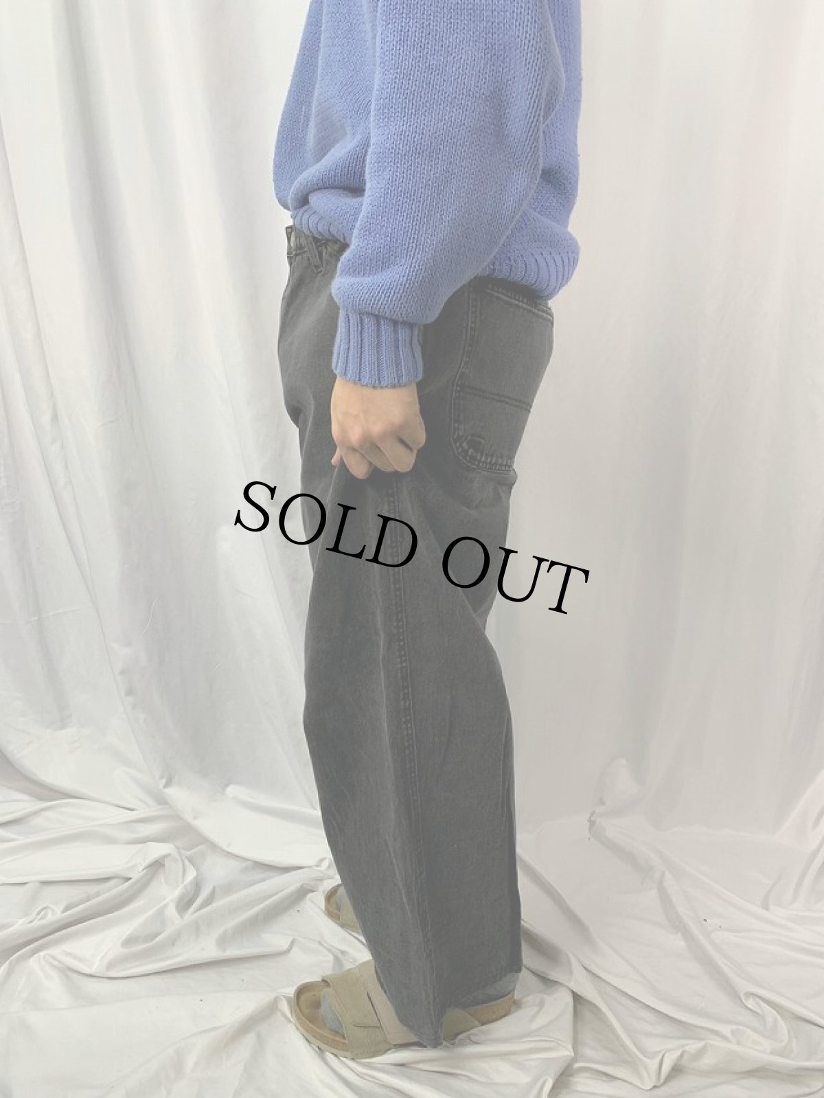 画像3: POLO JEANS CO. RALPH LAUREN ブラックデニムバギーパンツ W35 (3)