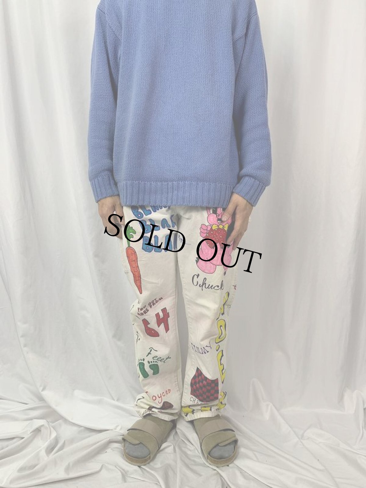 画像2: ハンドペイント ペインターパンツ W33 (2)