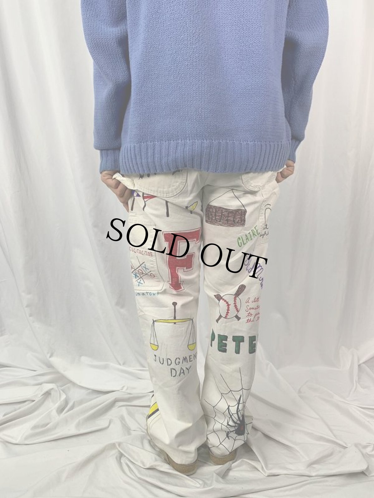 画像4: ハンドペイント ペインターパンツ W33 (4)