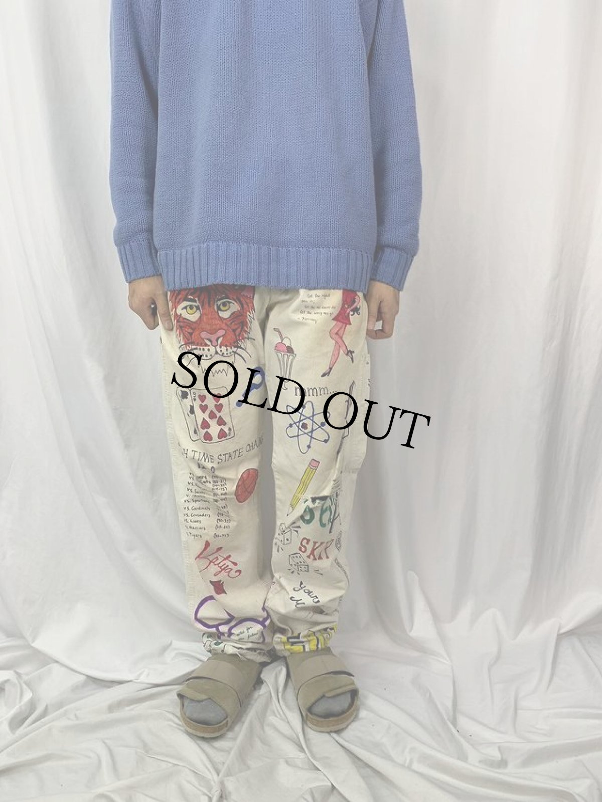 画像2: ハンドペイント ペインターパンツ W34 (2)