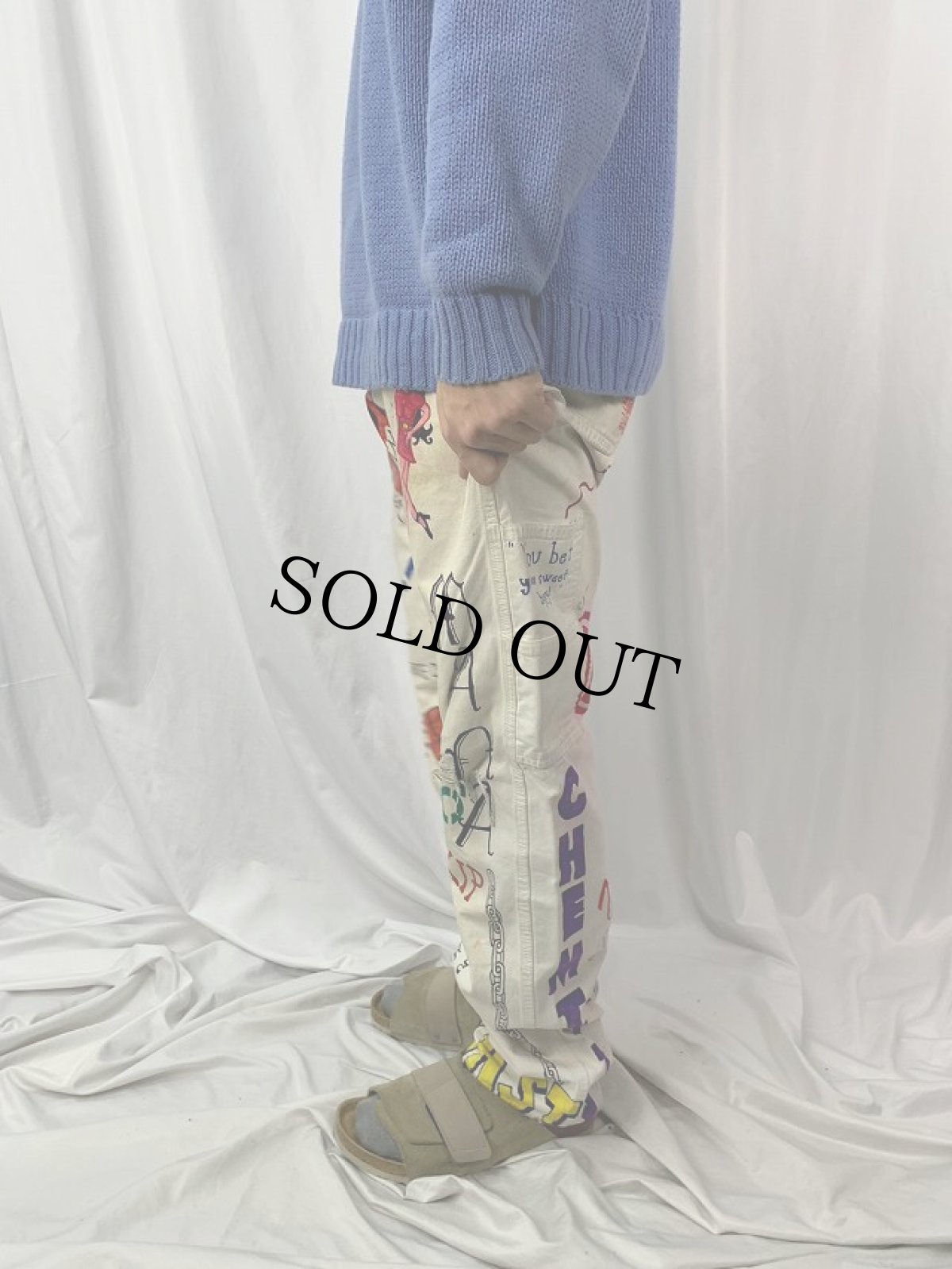 画像3: ハンドペイント ペインターパンツ W34 (3)