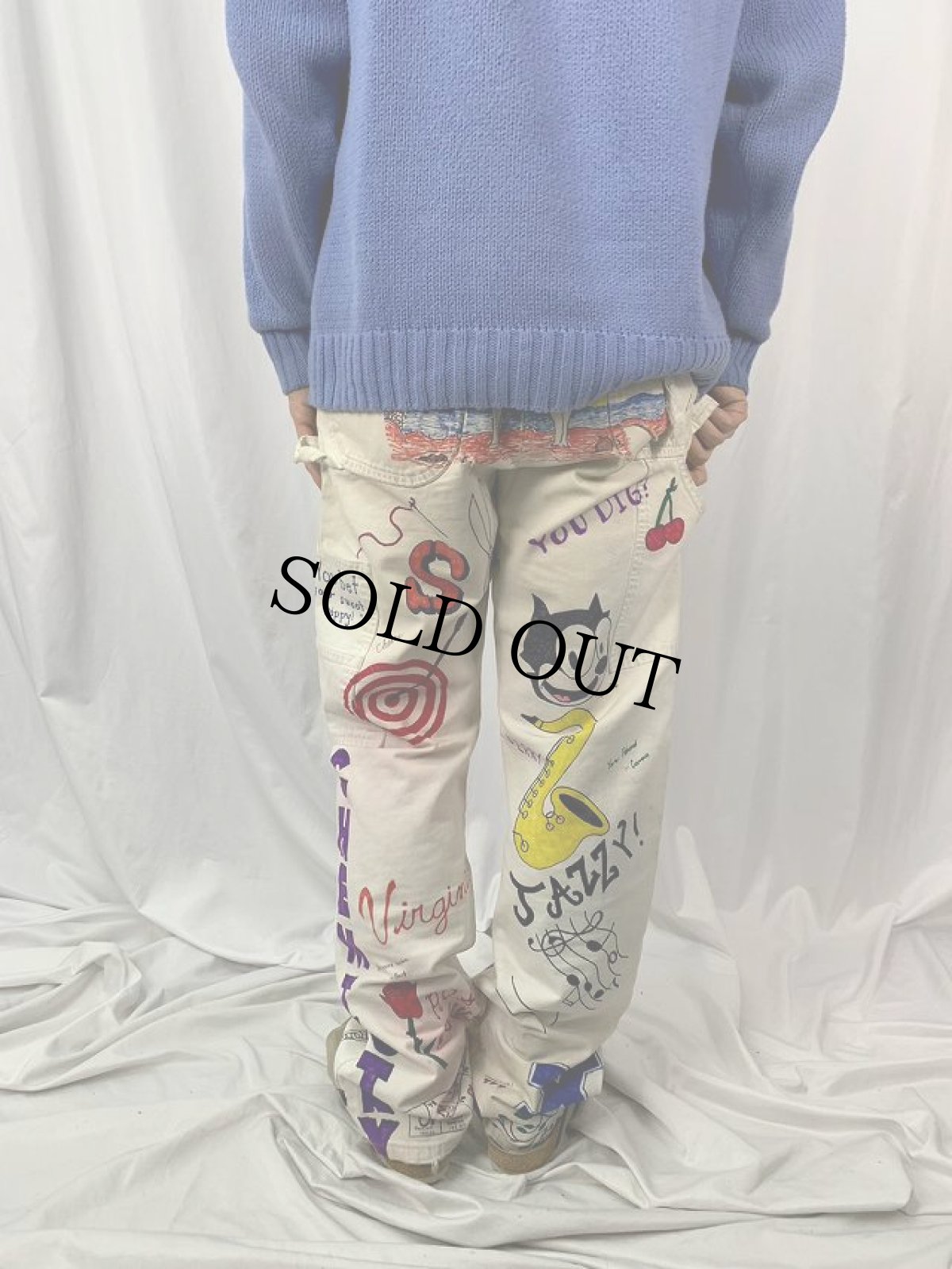 画像4: ハンドペイント ペインターパンツ W34 (4)