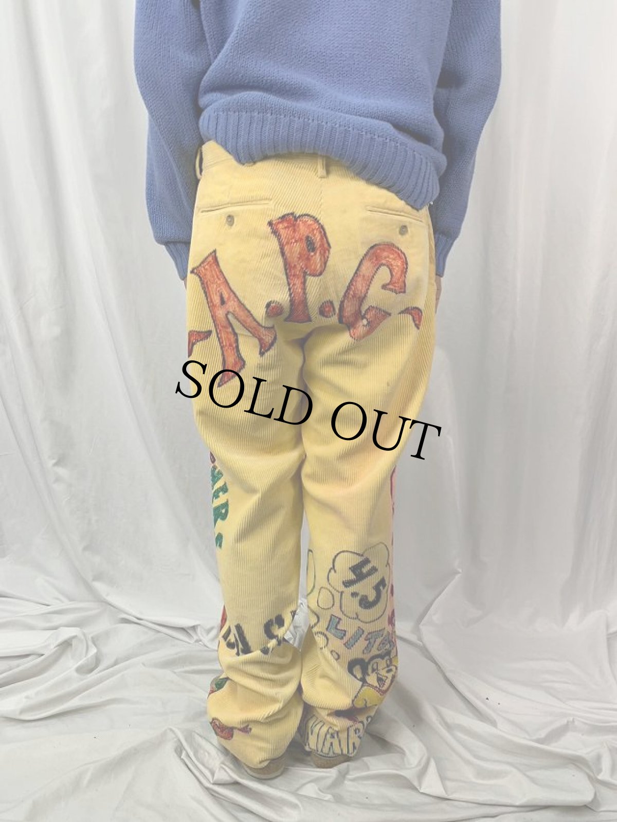 画像4: POLO RALPH LAUREN ハンドペイント コーデュロイパンツ W35 (4)