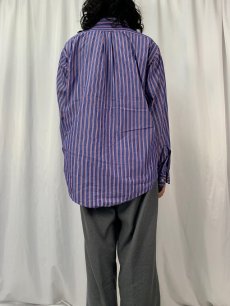 画像4: 90's〜 BROOKS BROTHERS USA製 ストライプ柄 コットンポプリンボタンダウンシャツ SIZE17 1/2-7 (4)