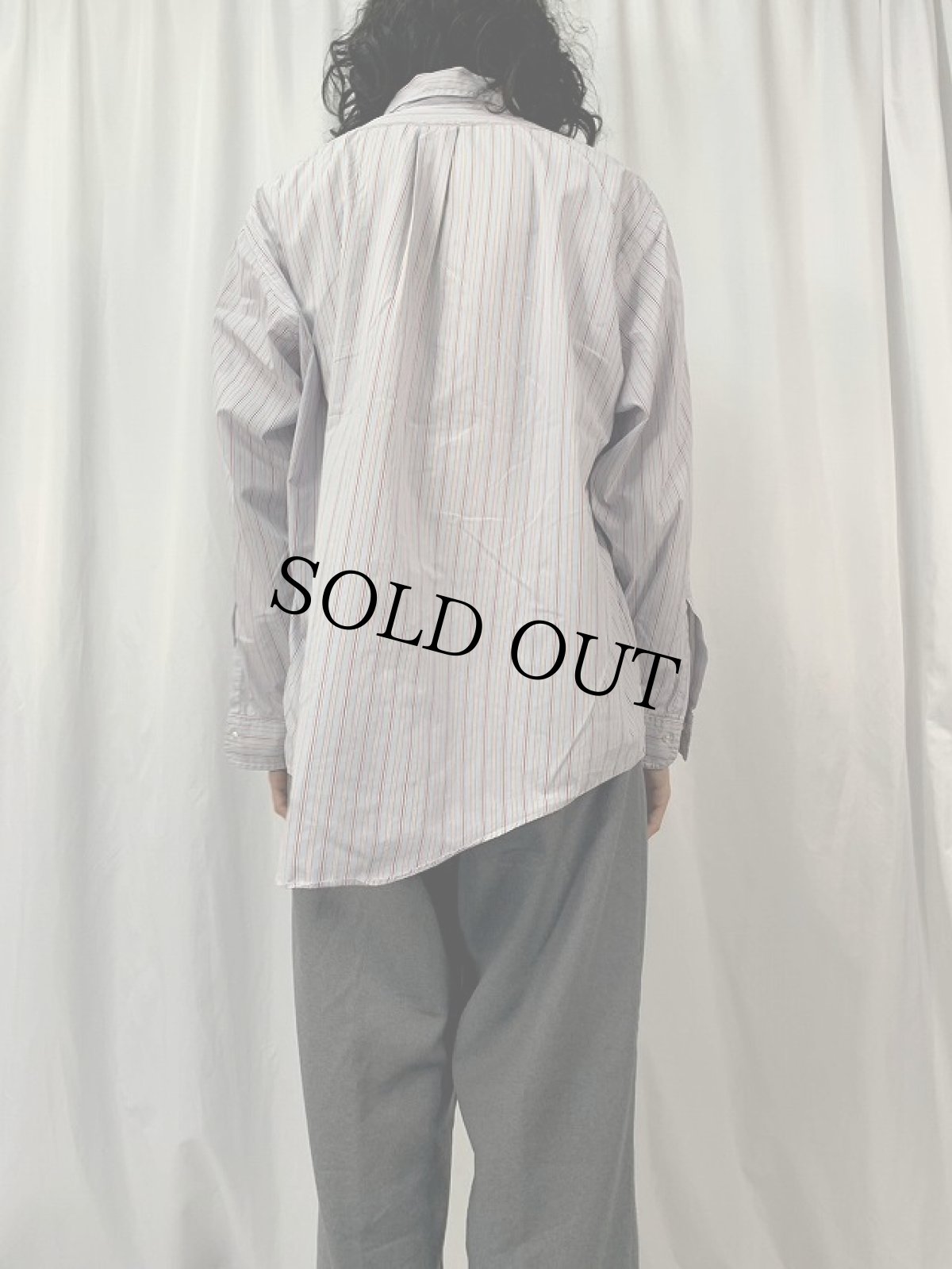 画像4: 90's BROOKS BROTHERS USA製 ストライプ柄 コットンポプリンボタンダウンシャツ SIZE17 1/2-5 (4)