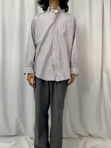 画像2: 90's BROOKS BROTHERS USA製 ストライプ柄 コットンポプリンボタンダウンシャツ SIZE17 1/2-5 (2)