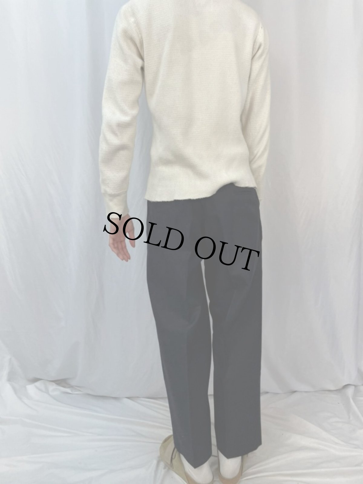 画像4: 60's BOND CLOTHES 1タックウールギャバ スラックス BLACK W3 (4)