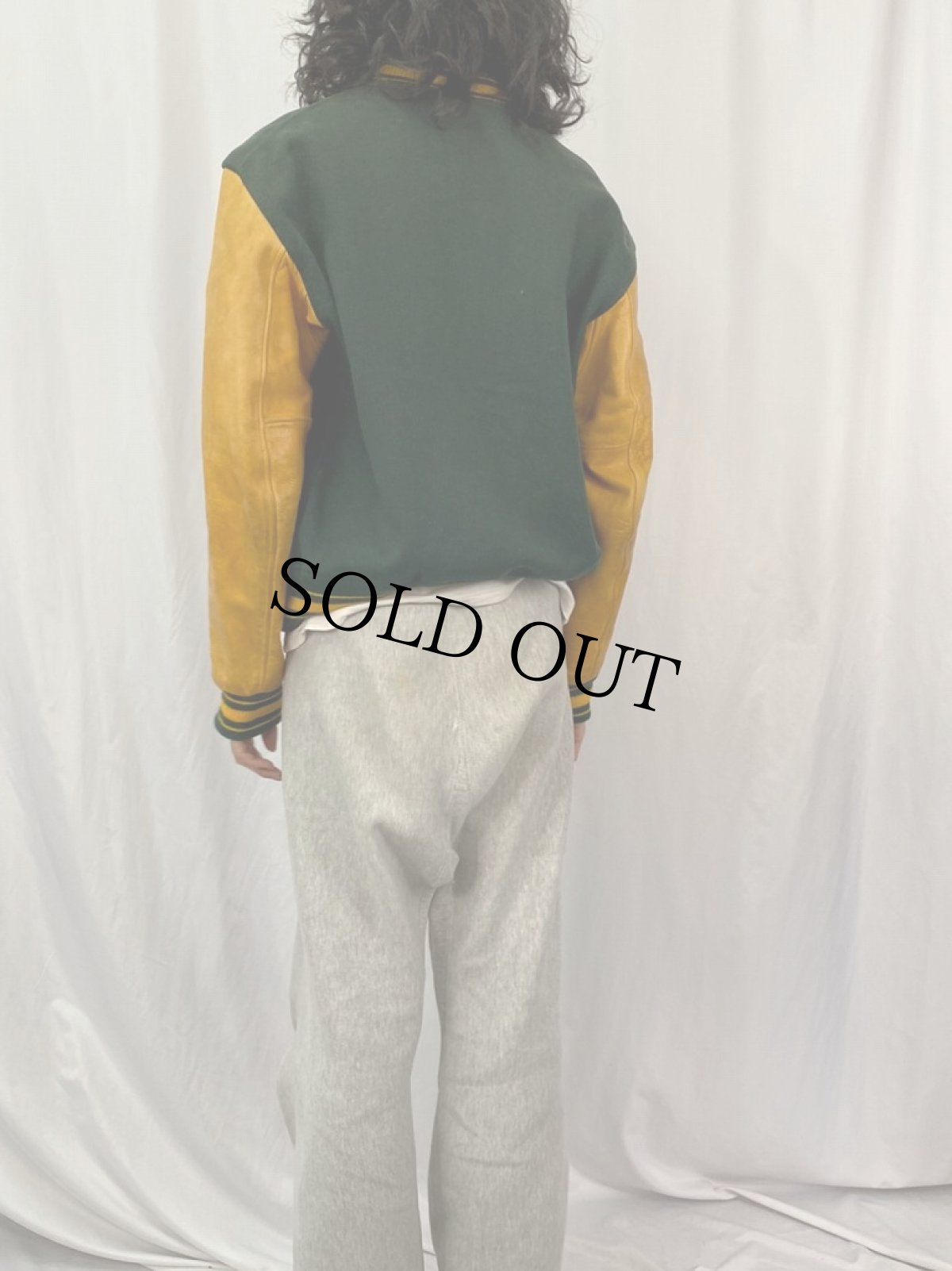 画像4: 50's BUTWIN レザー×メルトン ボタンスタジャン SIZE40 (4)