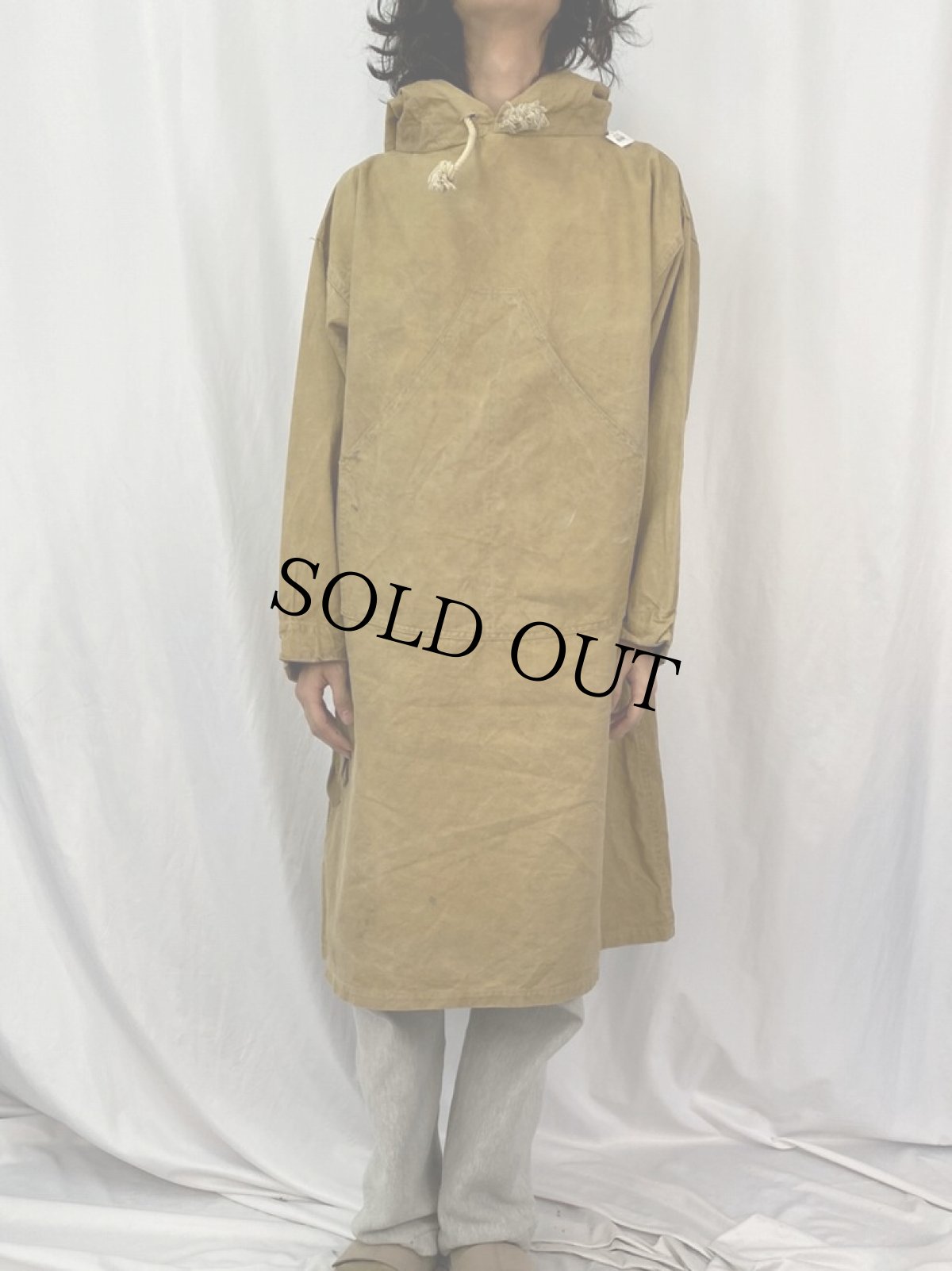 画像2: 40〜50's USA製 キャンバスロガースモックパーカー (2)