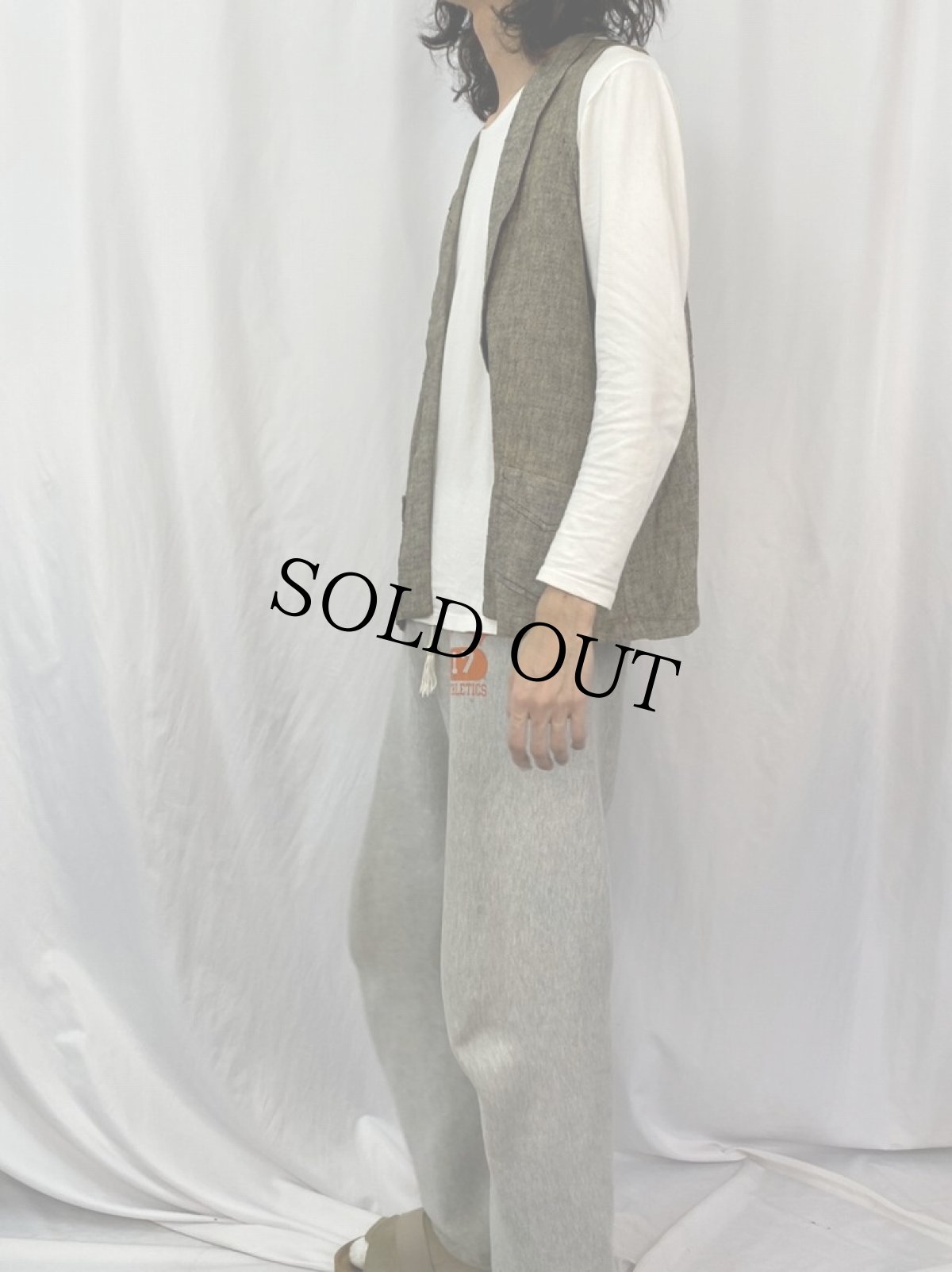 画像3: 50's THE Pilot Brand REG'D 杢リネンベスト (3)