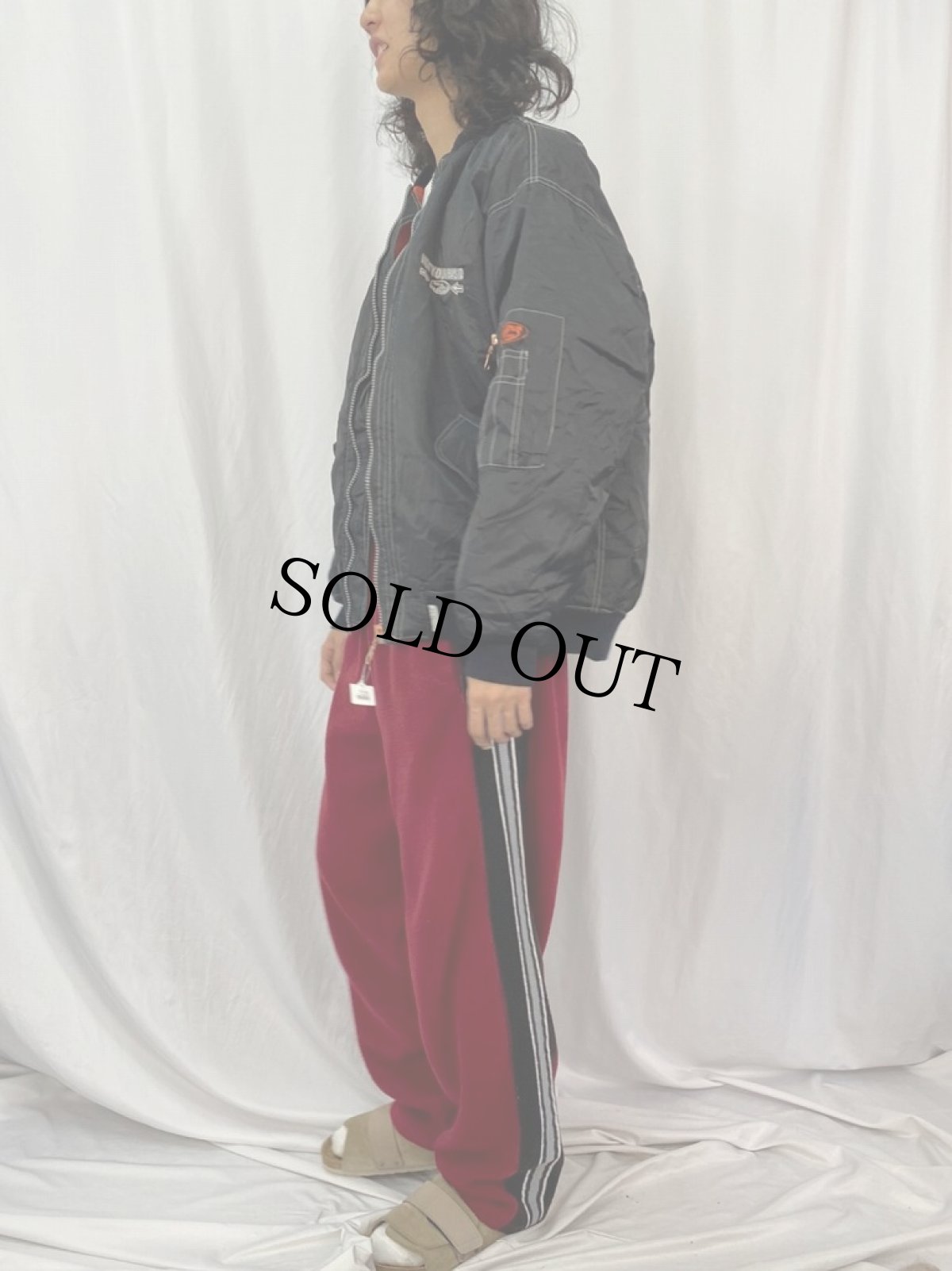 画像3: "NOT YOUR BASIC" MA-1 TYPE 刺繍入り ナイロンジャケット XL (3)