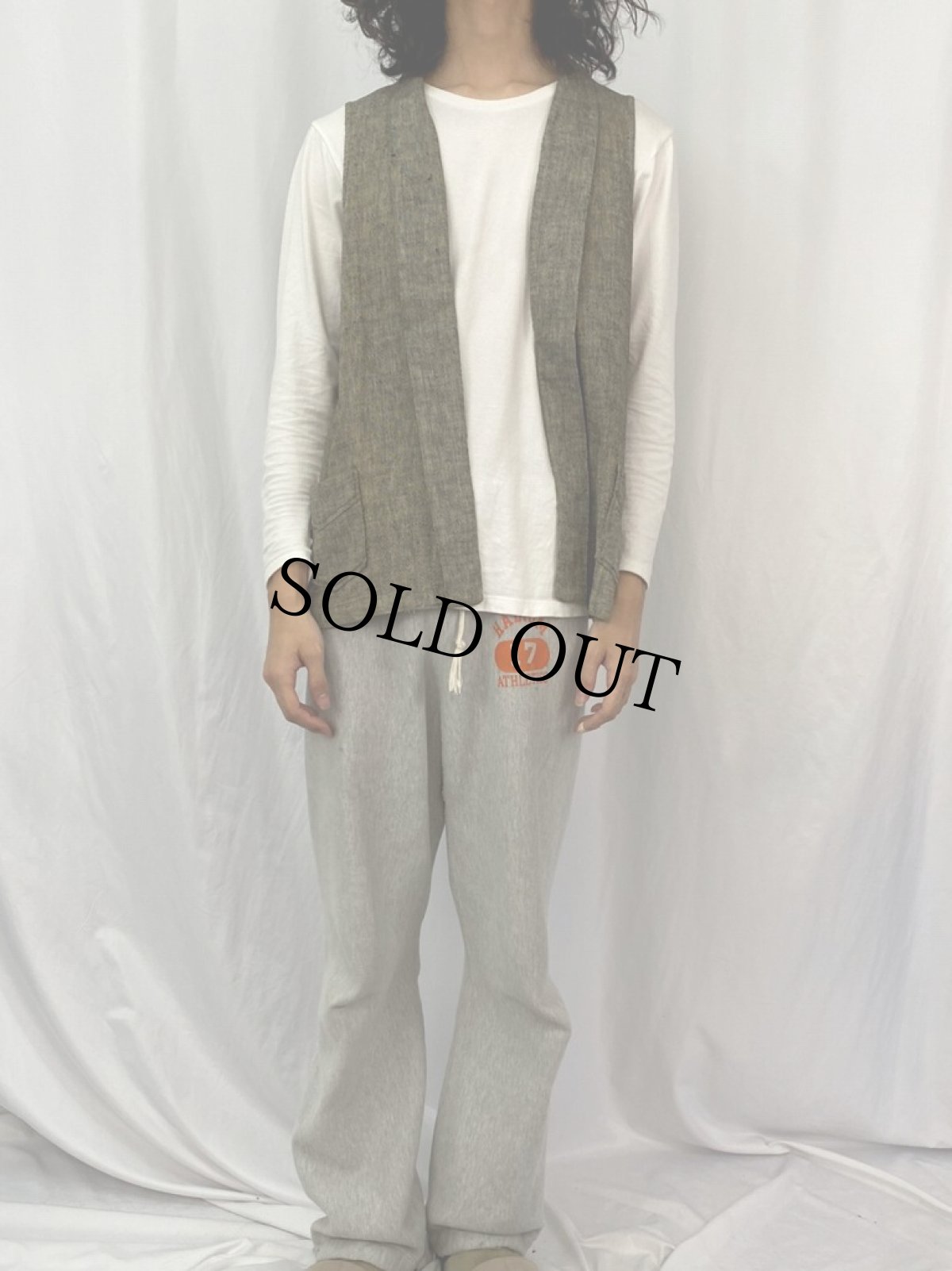 画像2: 50's THE Pilot Brand REG'D 杢リネンベスト (2)