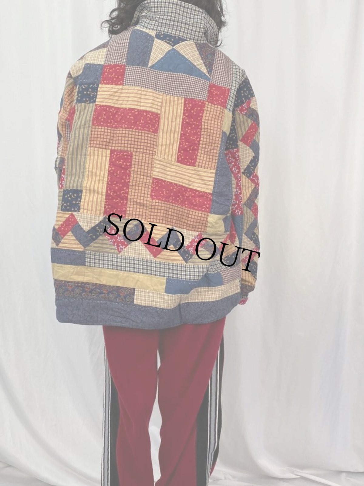 画像4: クレイジーパターン チェック柄 リバーシブルパッチワークジャケット XXL (4)