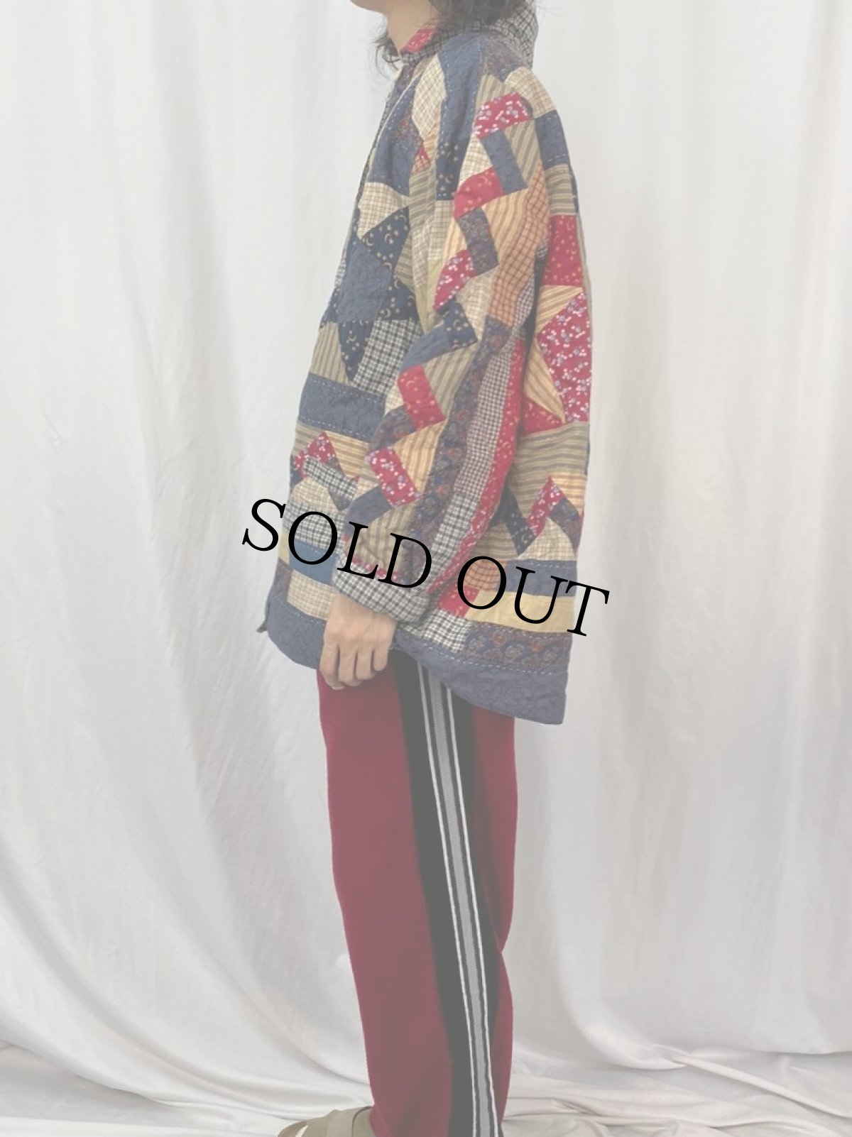 画像3: クレイジーパターン チェック柄 リバーシブルパッチワークジャケット XXL (3)