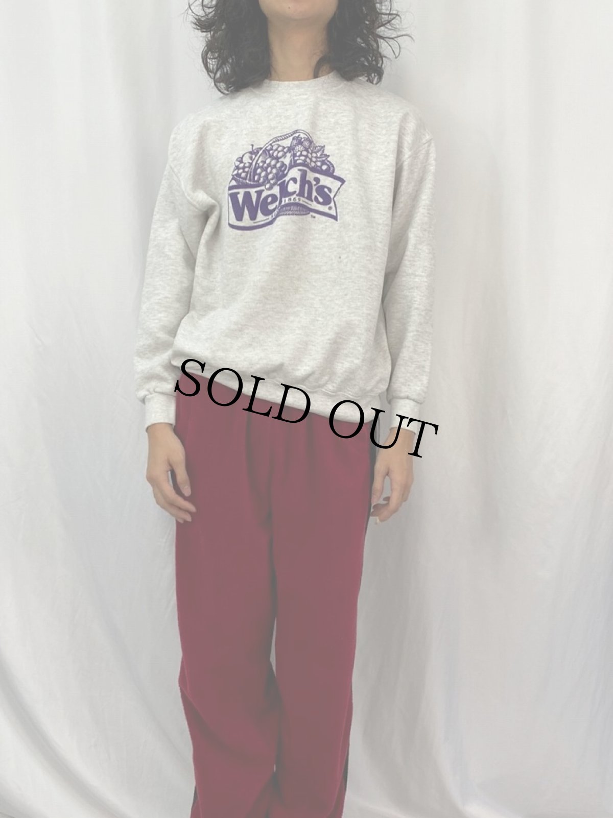 画像2: 90's Lee "Welch's" 飲料メーカー ロゴプリントスウェット L (2)