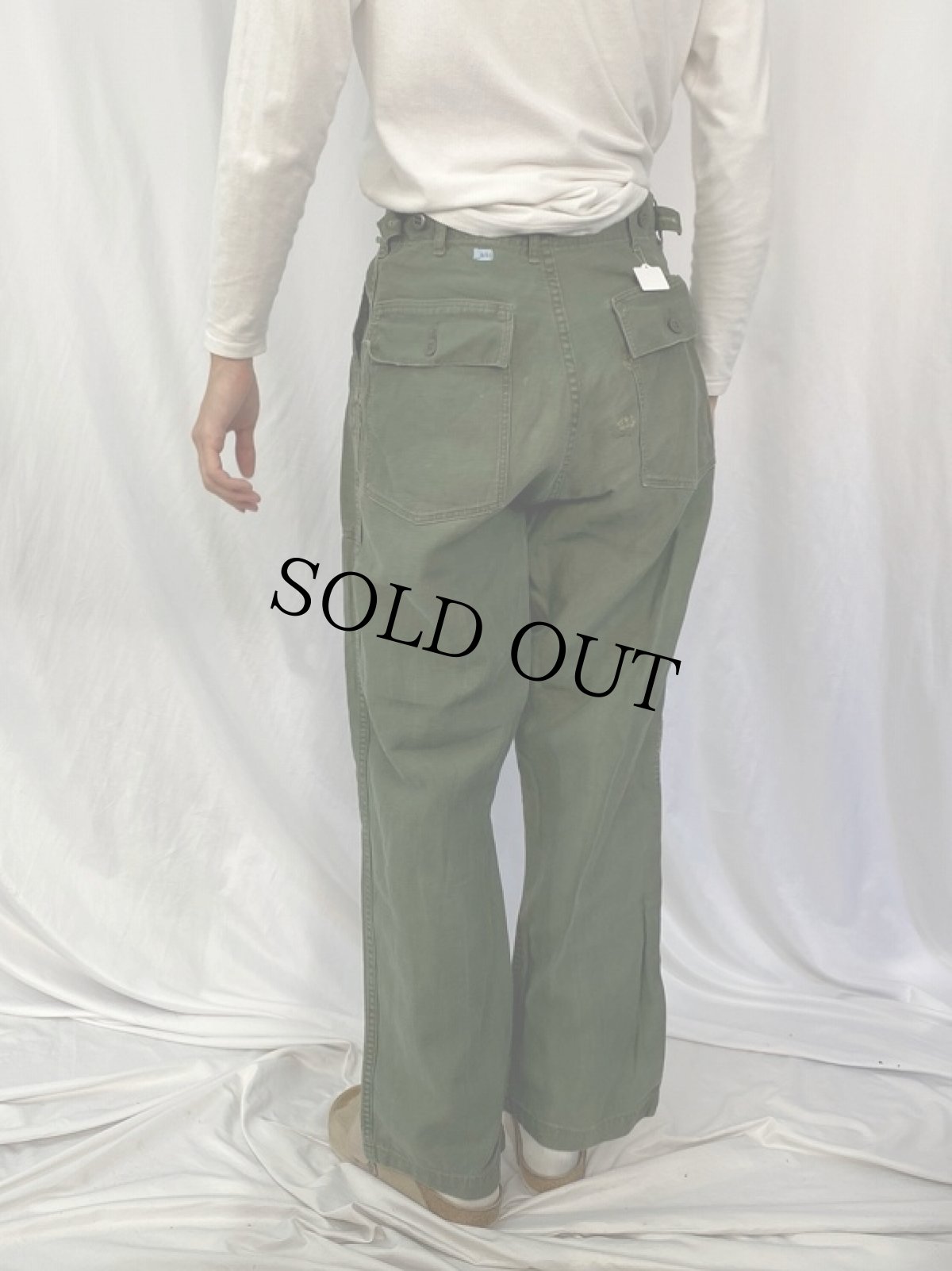 画像4: 60's U.S.ARMY "サイドアジャスタ付き" ベイカーパンツ W27 (4)